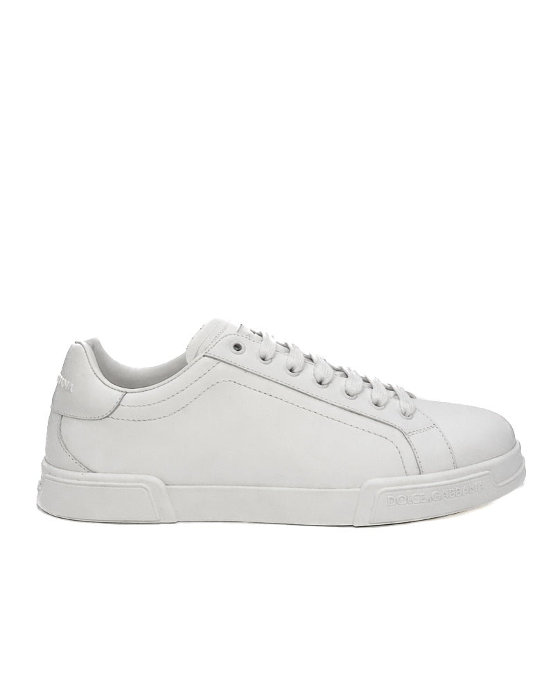 DOLCE & GABBANA - SNEAKER PORTOFINO IN VITELLO BIANCO OTTICO