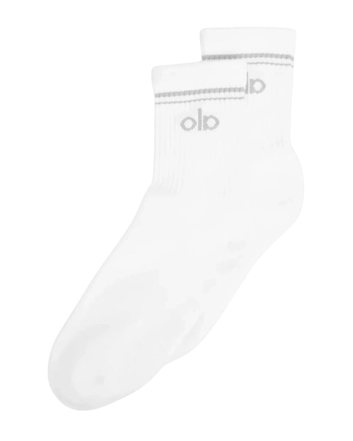 ALO - HALF CREW SOCK WHITE/TITANIUM