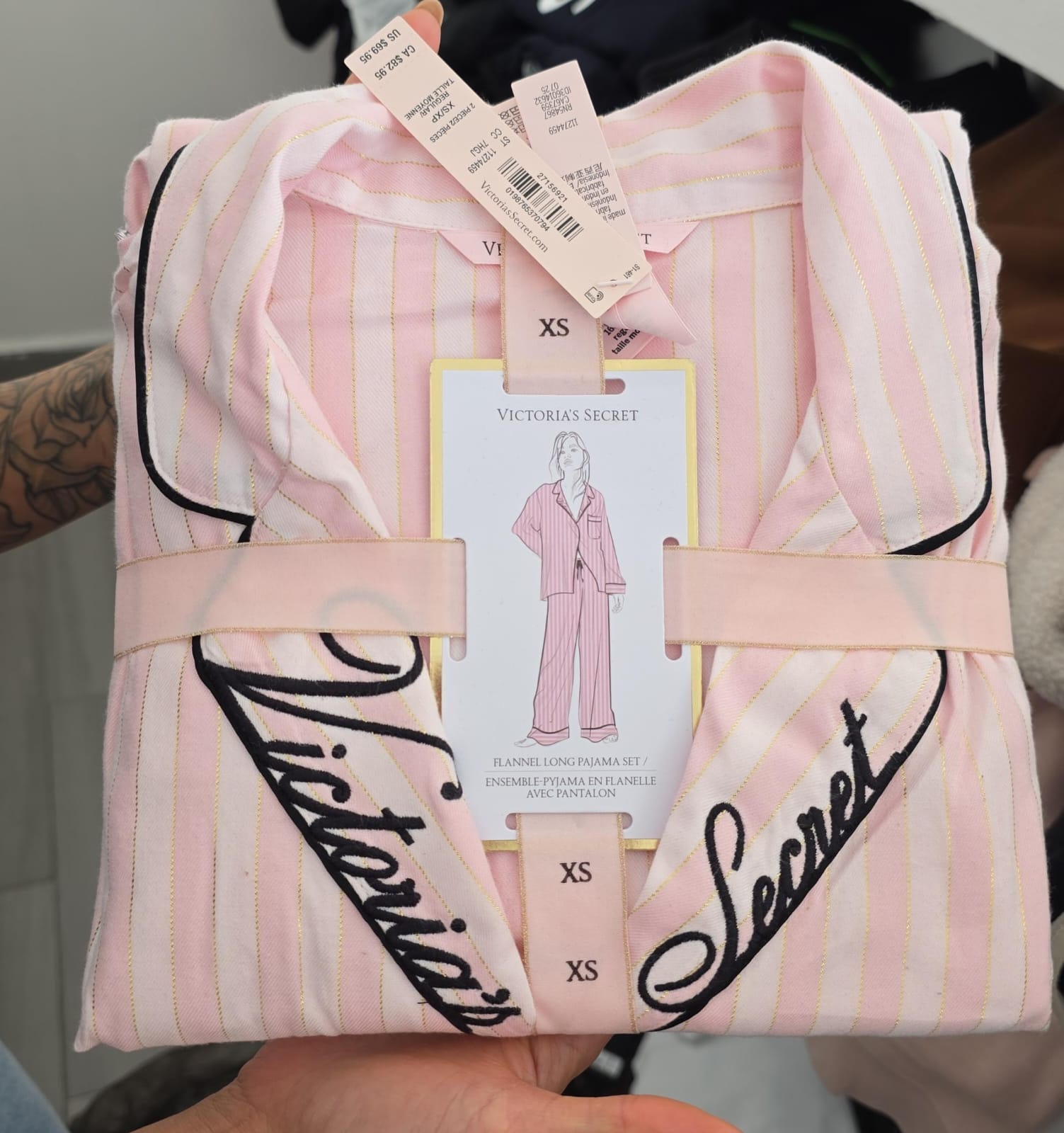 FLANNEL LONG PIJAMA SET PINK