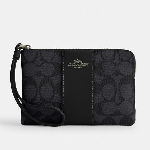 CORNER ZIPPER SIGNATURE LIGHT STRAP QB/CHARCOAL/BLACK