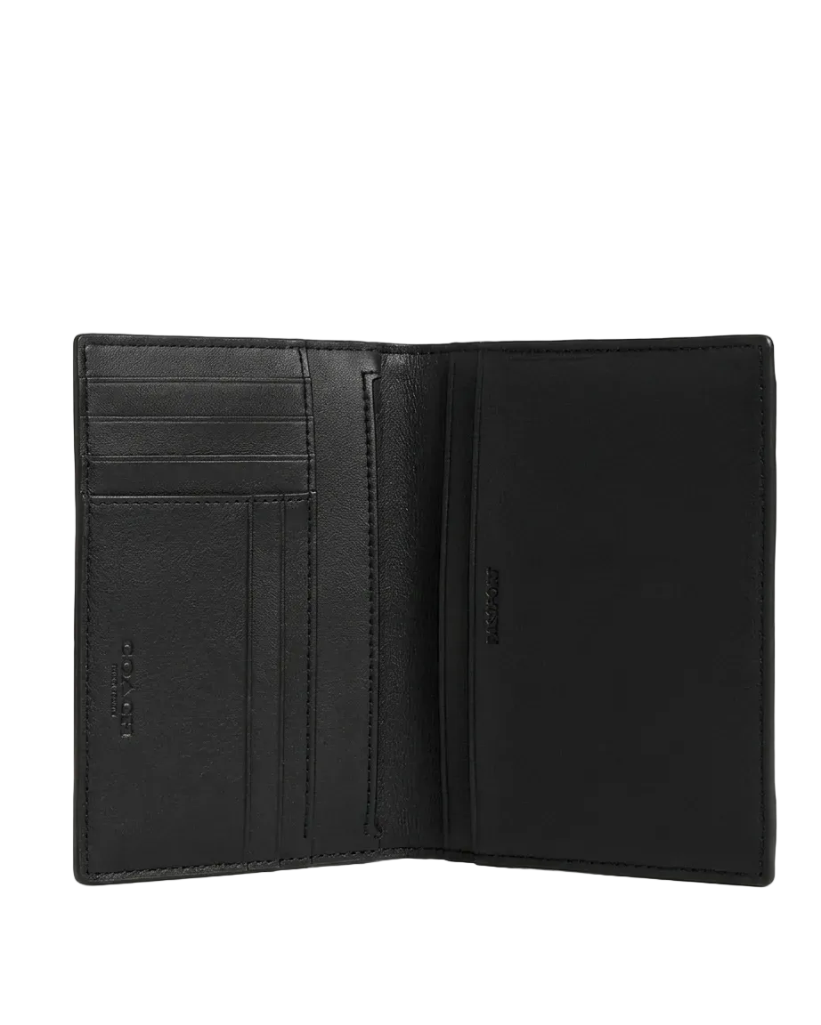 COACH - PASSPORT CARD CASE IN SIGNATURE BLACK