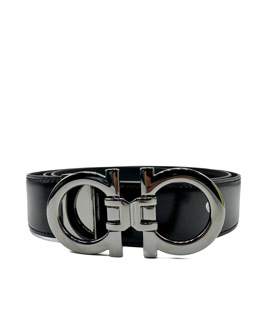 FERRAGAMO - DOUBLE GANCINI BUCKLE BLACK