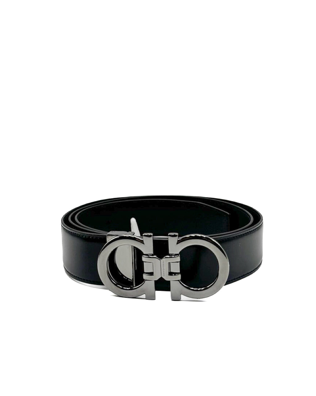 FERRAGAMO - DOUBLE GANCINI BUCKLE BLACK