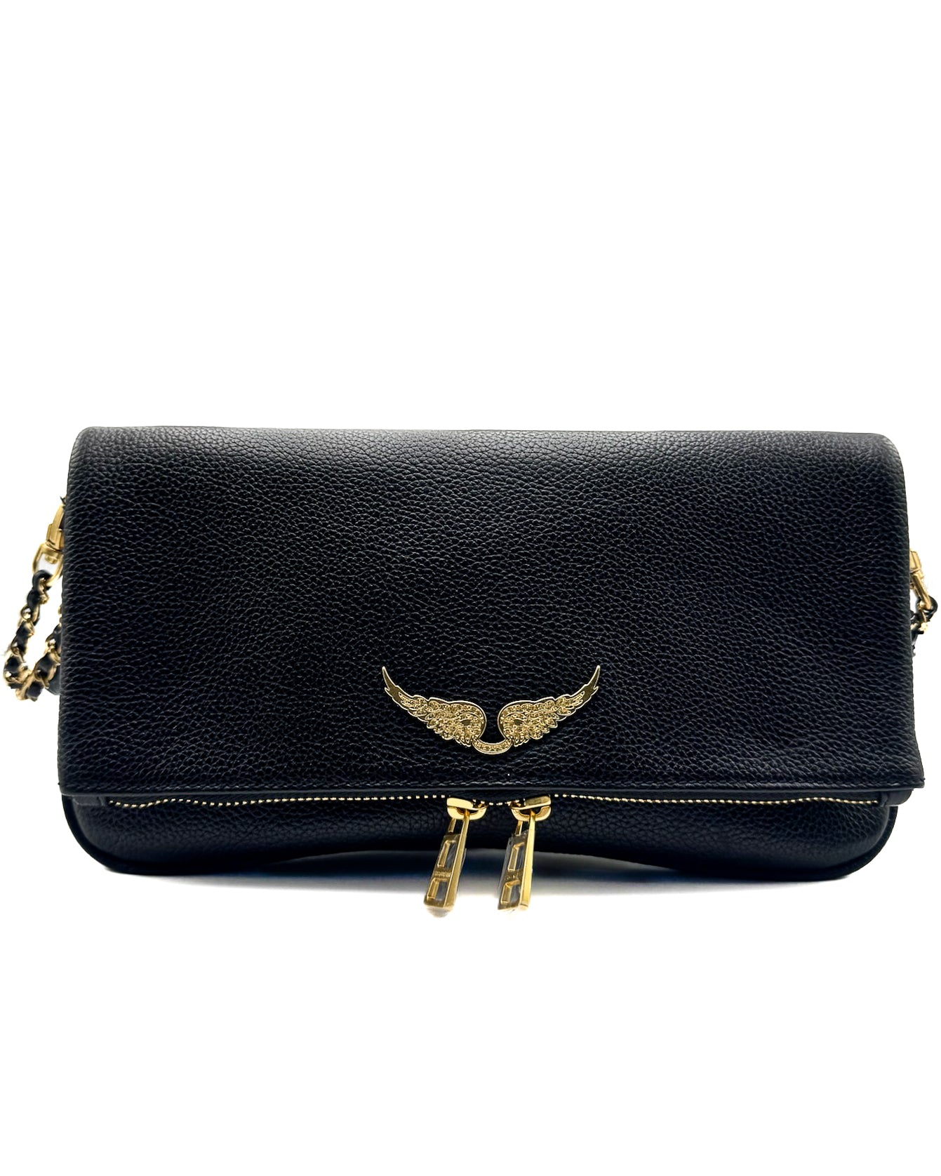 ZADIG & VOLTAIRE - ROCK GRAINED LEATHER NOIR/GOLD