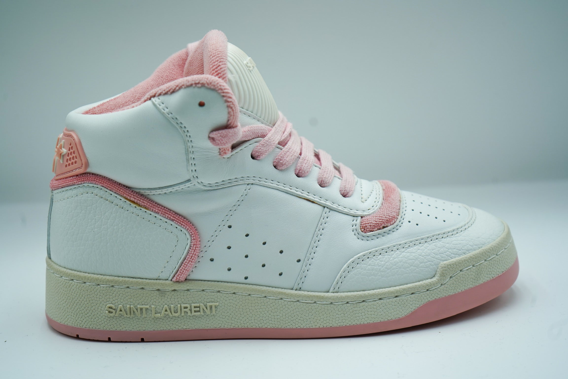 YSL HIGH TOP WHITE/PINK