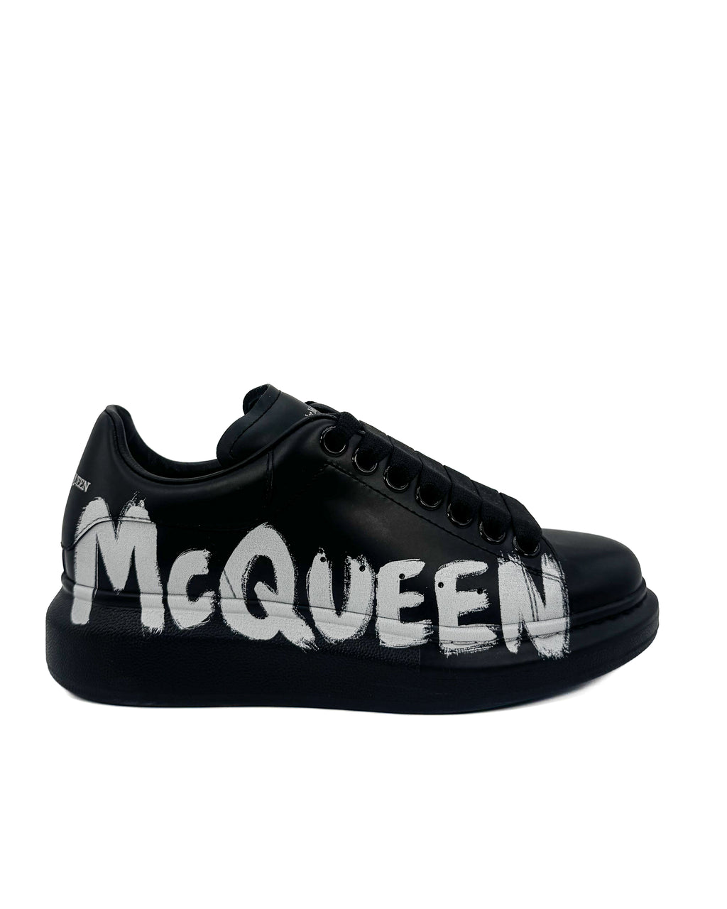 ALEXANDER McQ- LEATHER UPPER AND RU  BLACK/WHITE