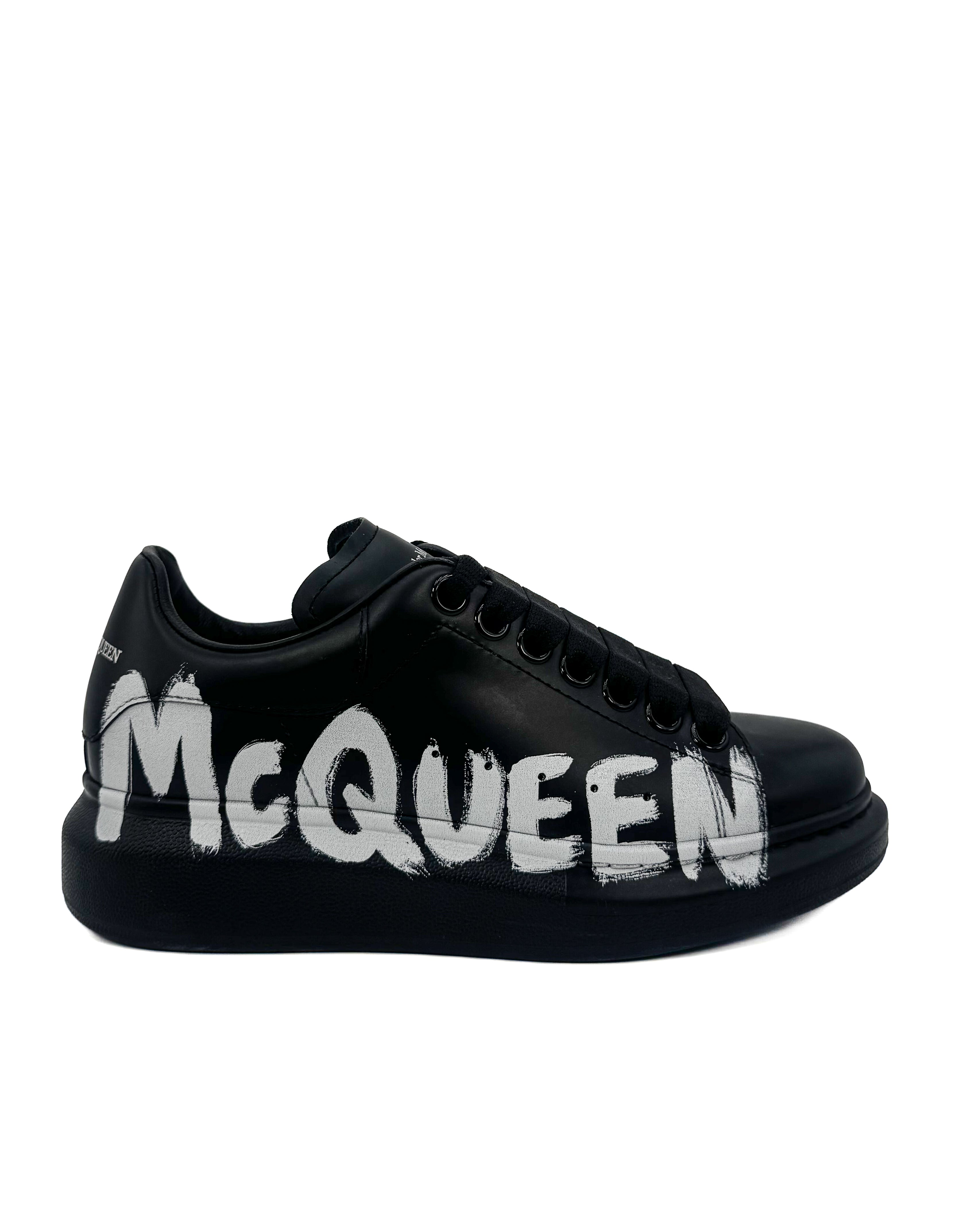 ALEXANDER McQ- LEATHER UPPER AND RU  BLACK/WHITE