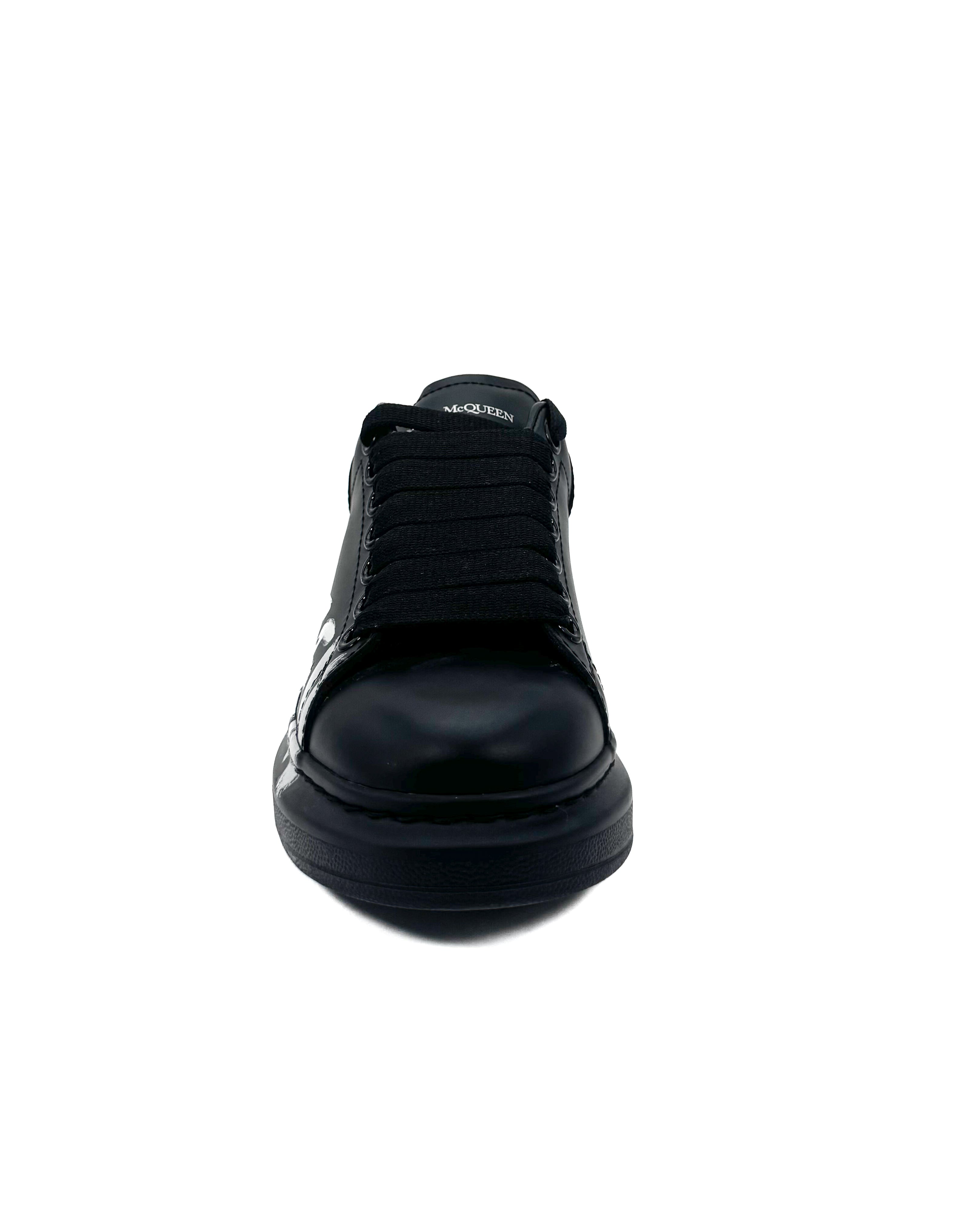 ALEXANDER McQ- LEATHER UPPER AND RU  BLACK/WHITE