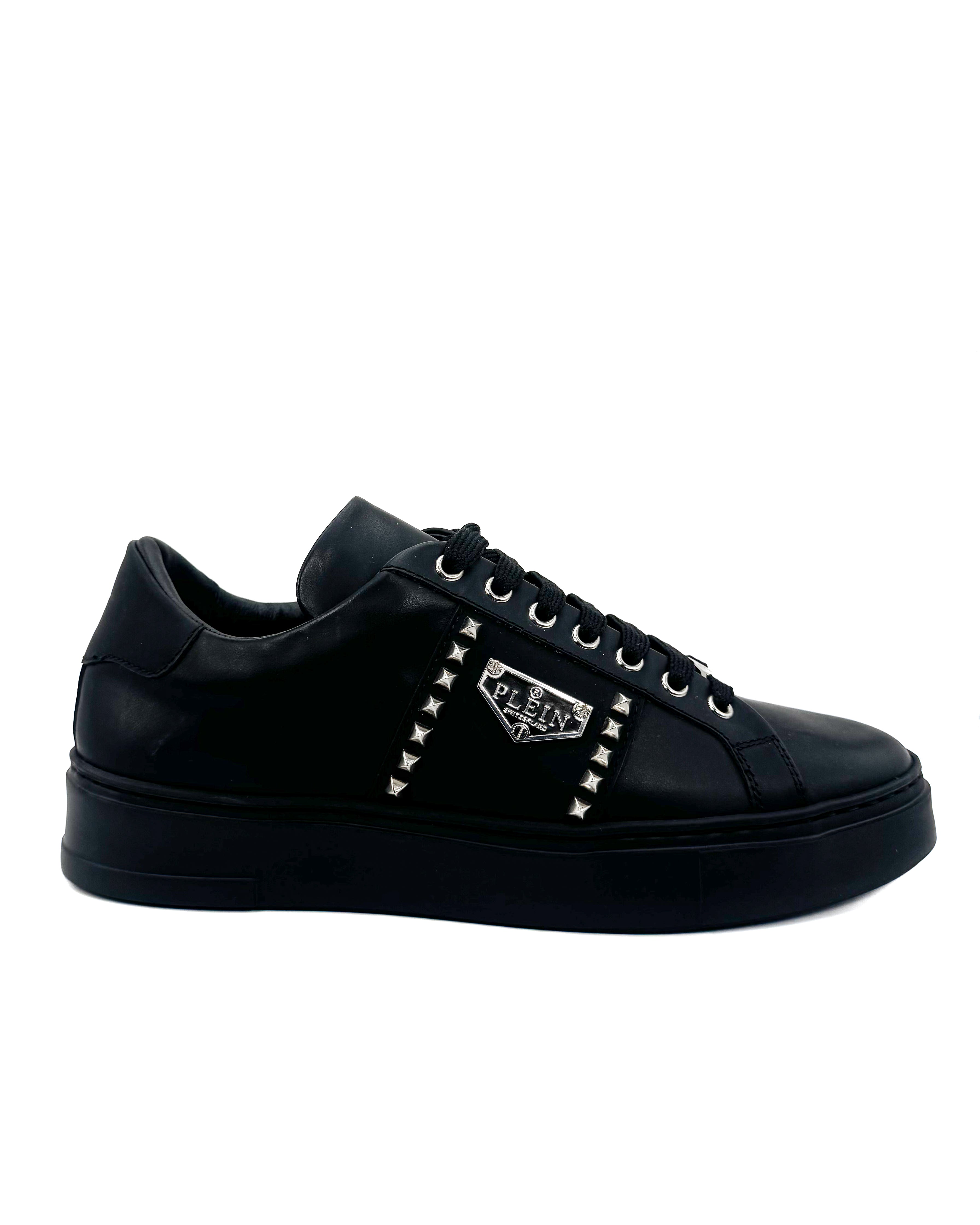 PHILIPP PLEIN - NAPPA LEATHER LO- TOP BLACK/BLACK