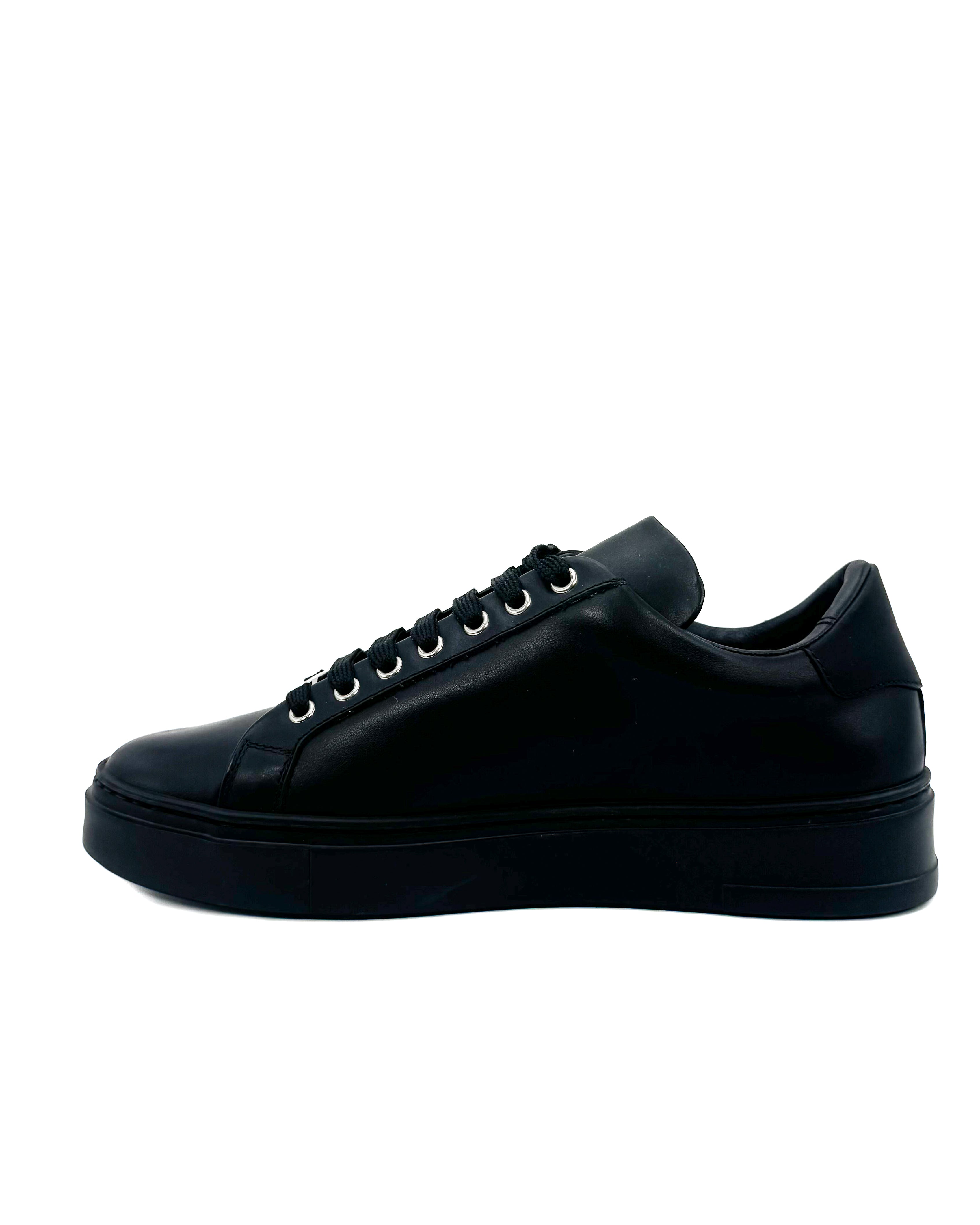 PHILIPP PLEIN - NAPPA LEATHER LO- TOP BLACK/BLACK