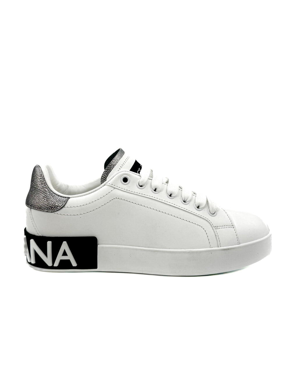 DOLCE & GABBANA - PORTOFINO SNEAKER BIANCO/ARGENTO