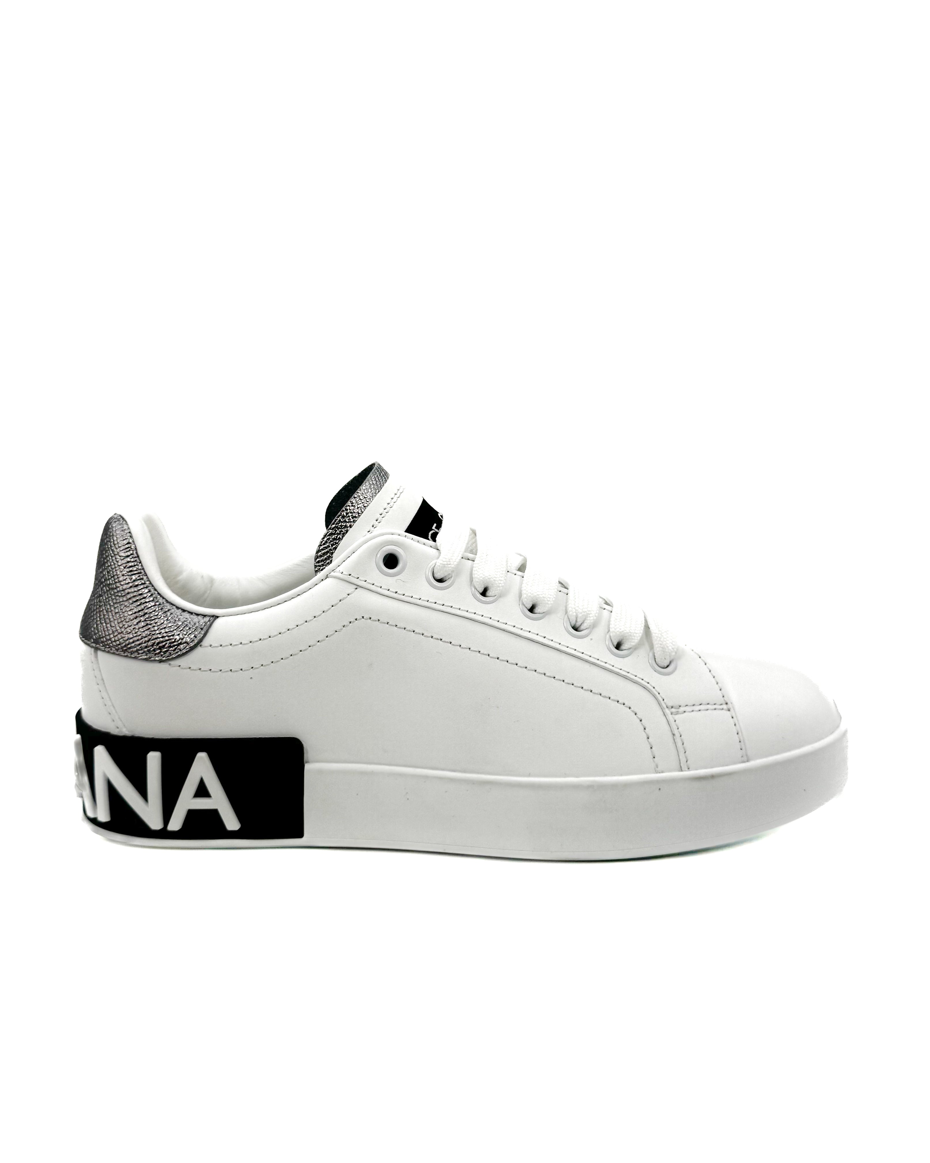 DOLCE & GABBANA - PORTOFINO SNEAKER BIANCO/ARGENTO