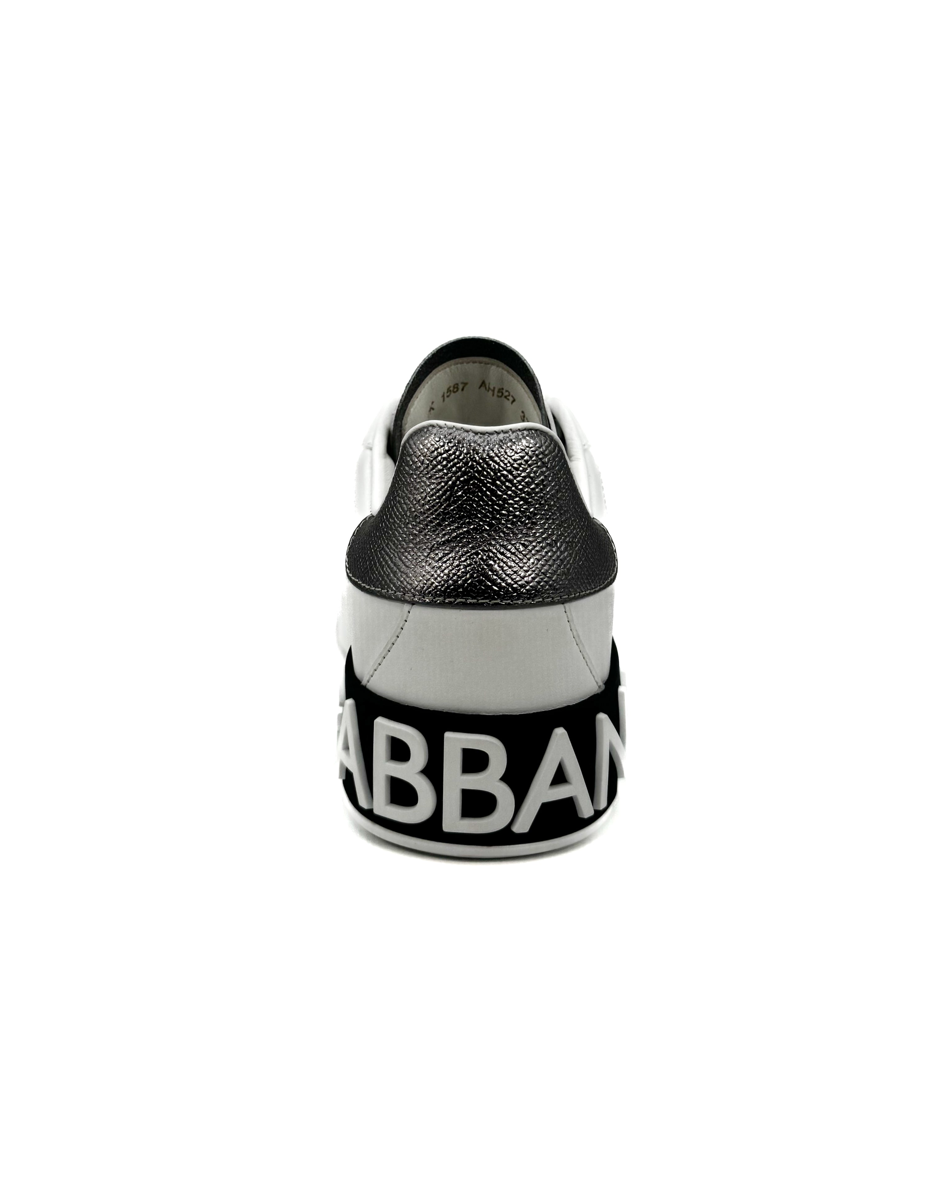 DOLCE & GABBANA - PORTOFINO SNEAKER BIANCO/ARGENTO
