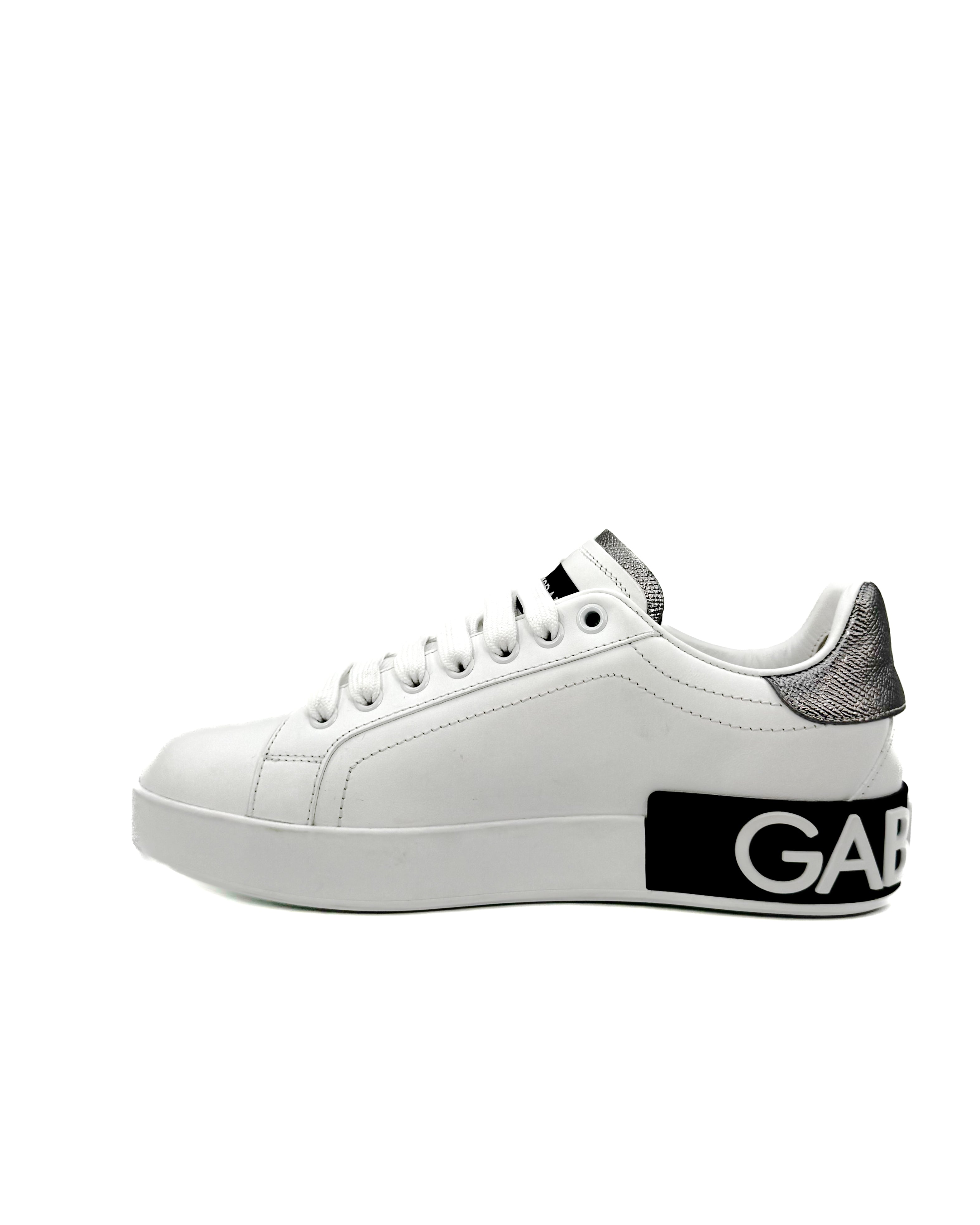 DOLCE & GABBANA - PORTOFINO SNEAKER BIANCO/ARGENTO