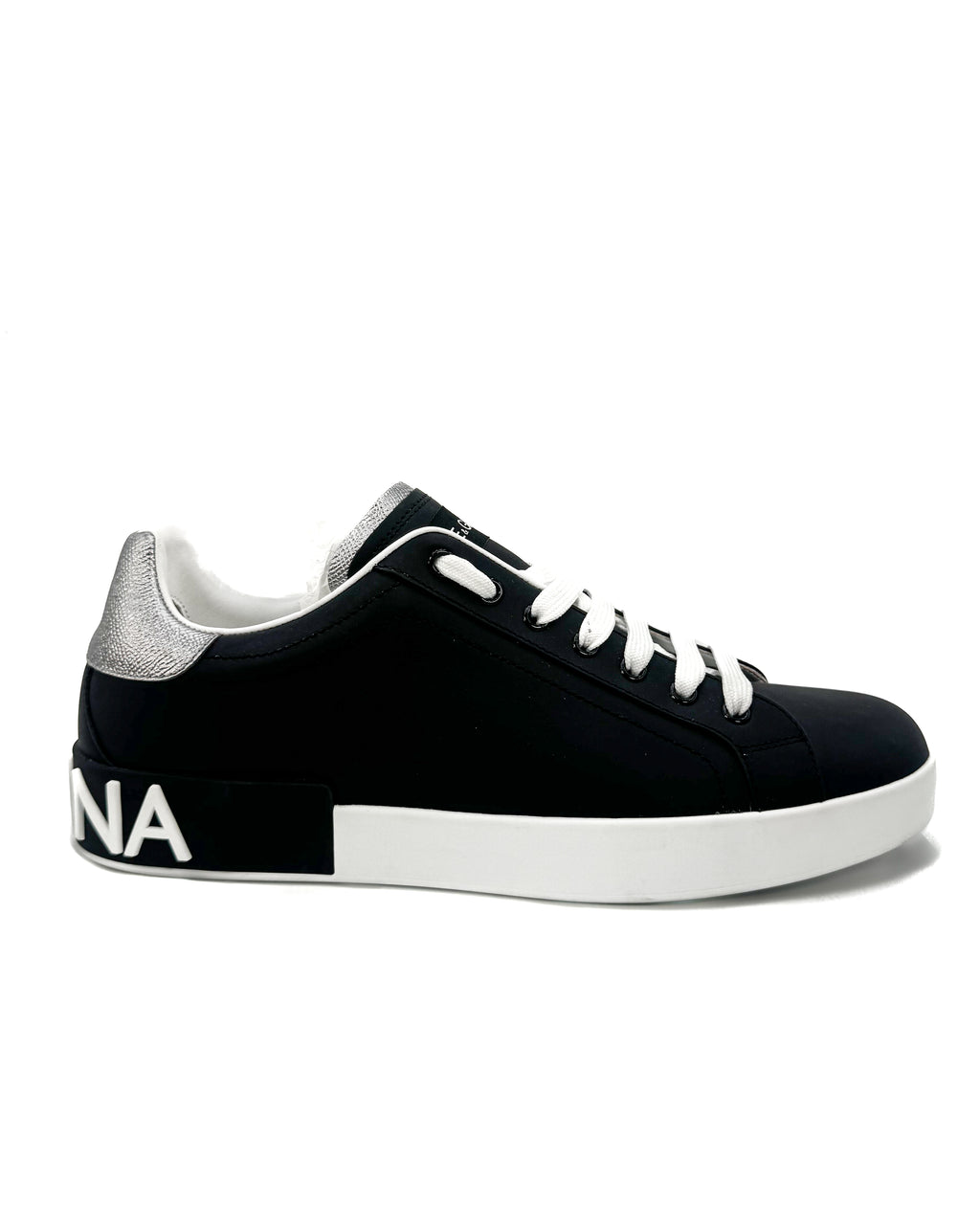 DOLCE & GABBANA - PORTOFINO SNEAKER NERO/ARGENTO