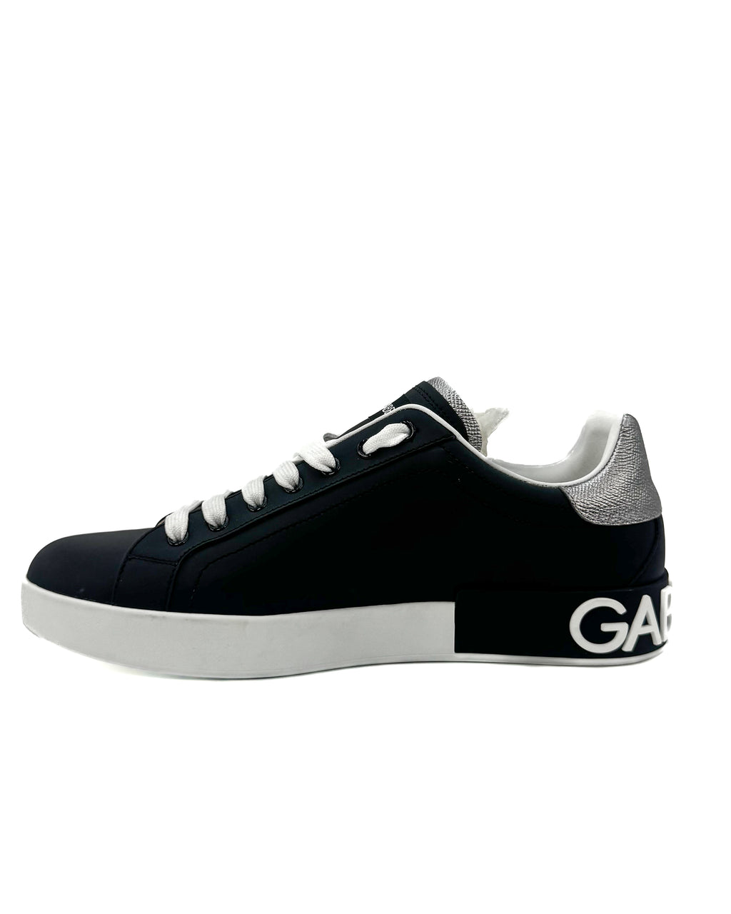 DOLCE & GABBANA - PORTOFINO SNEAKER NERO/ARGENTO