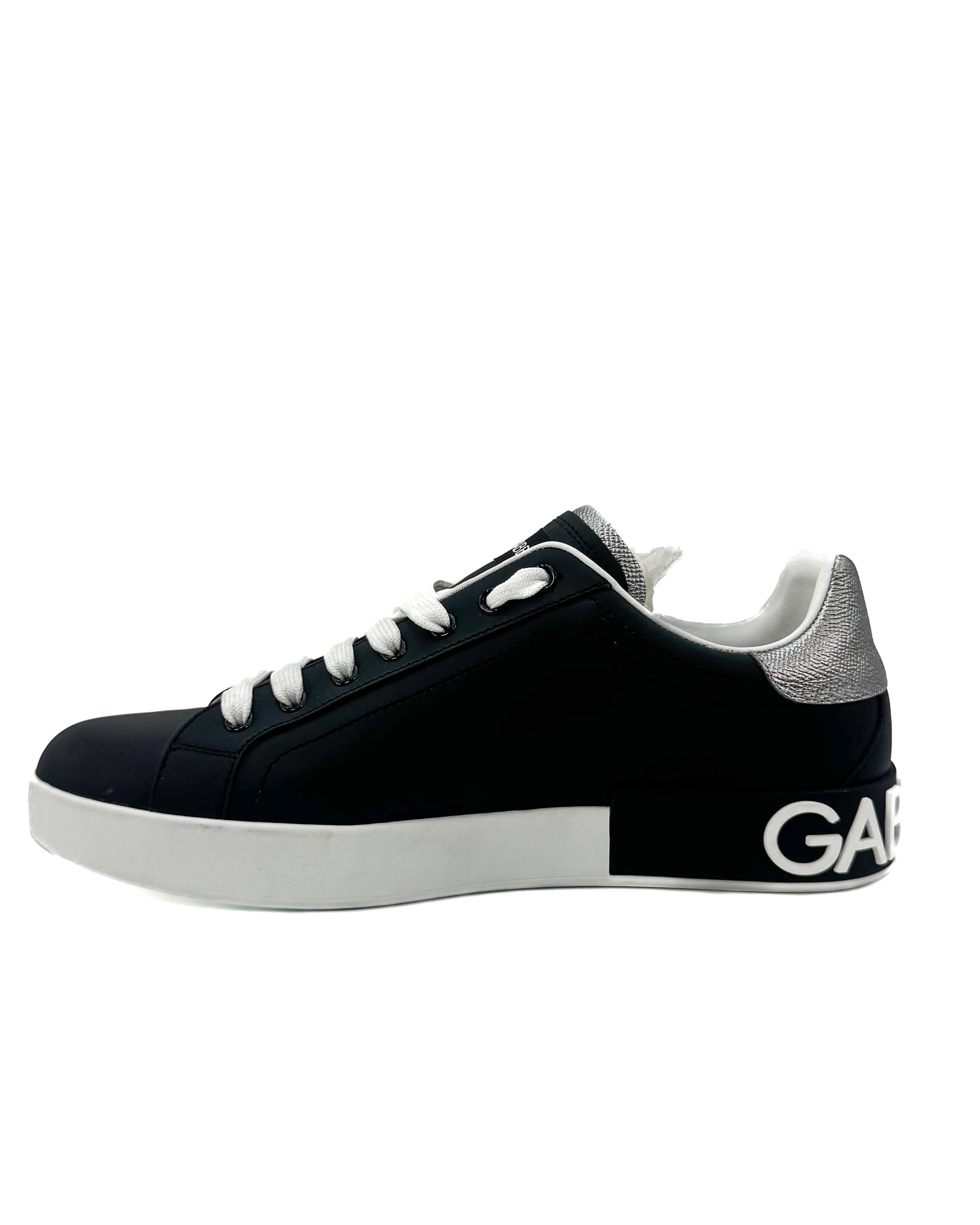 DOLCE & GABBANA - PORTOFINO SNEAKER NERO/ARGENTO