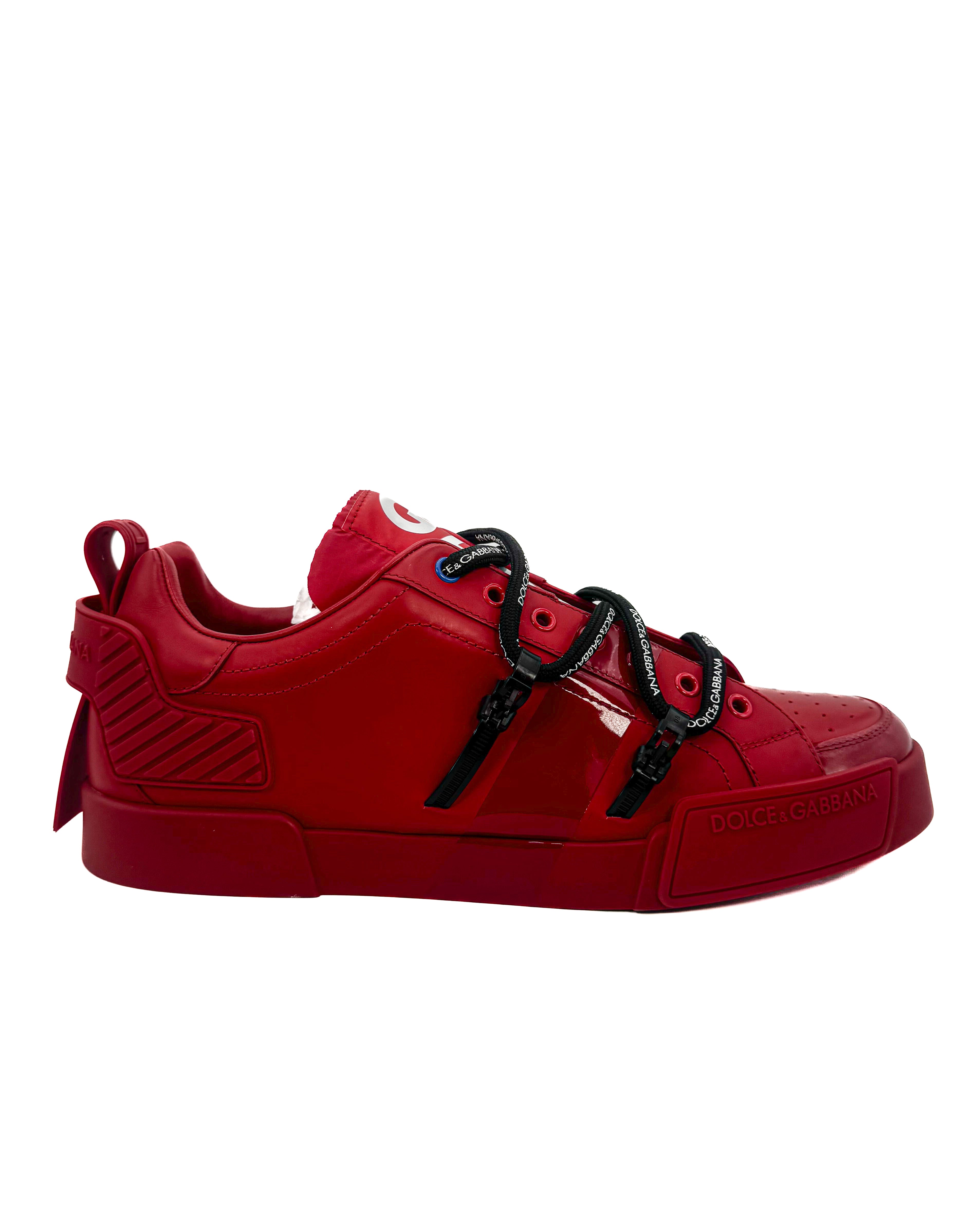 DOLCE & GABBANA - PORTOFINO SNEAKER ROUND LACES PATENT RED