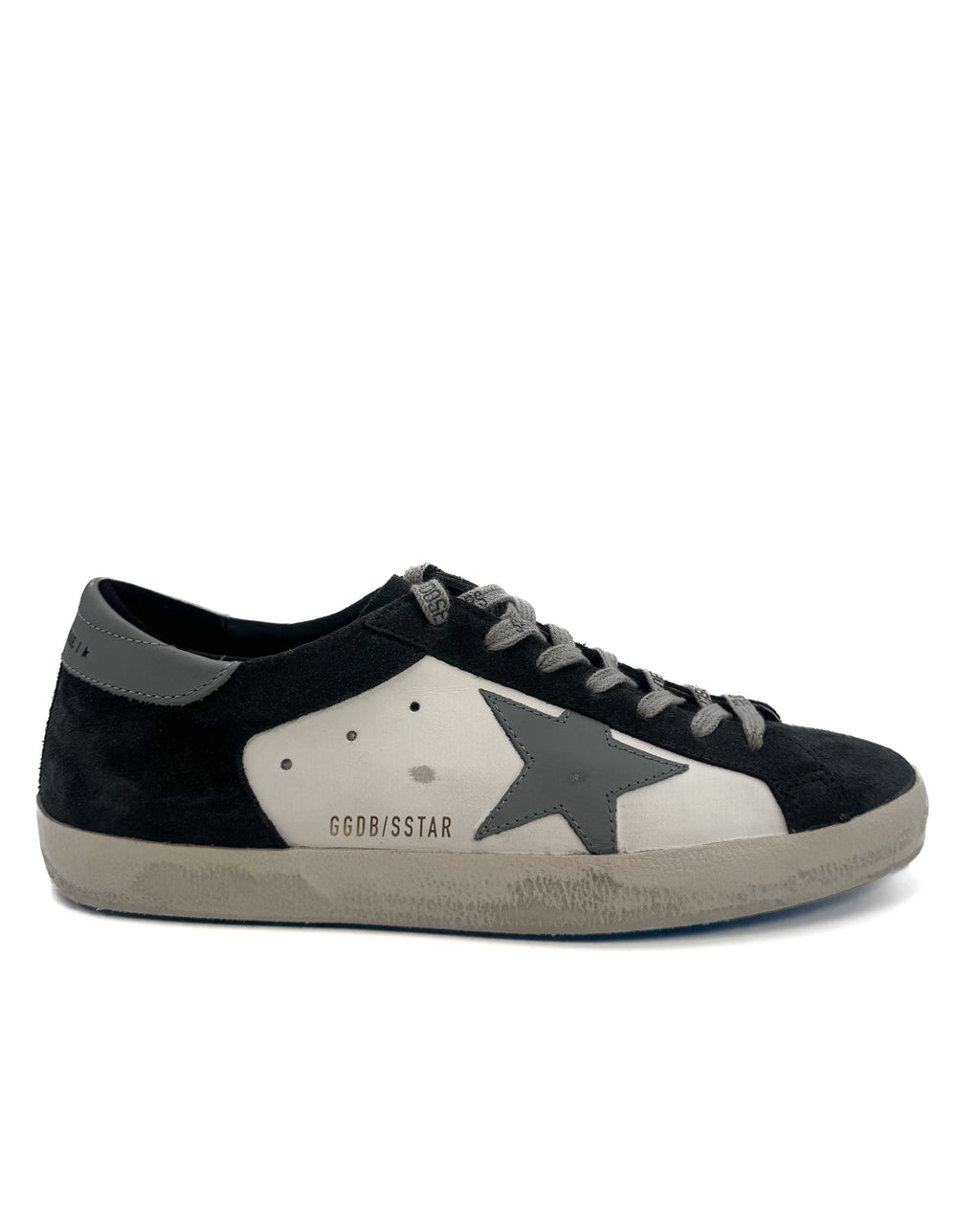 GOLDEN GOOSE - SUPER STAR DOUBLE QUARTER WITH L WITHE ASPHALL SILVER