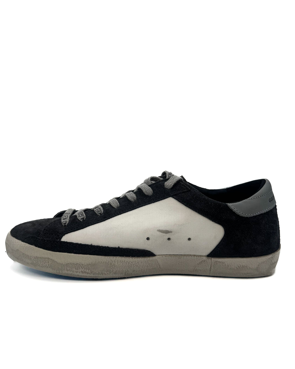 GOLDEN GOOSE - SUPER STAR DOUBLE QUARTER WITH L WITHE ASPHALL SILVER