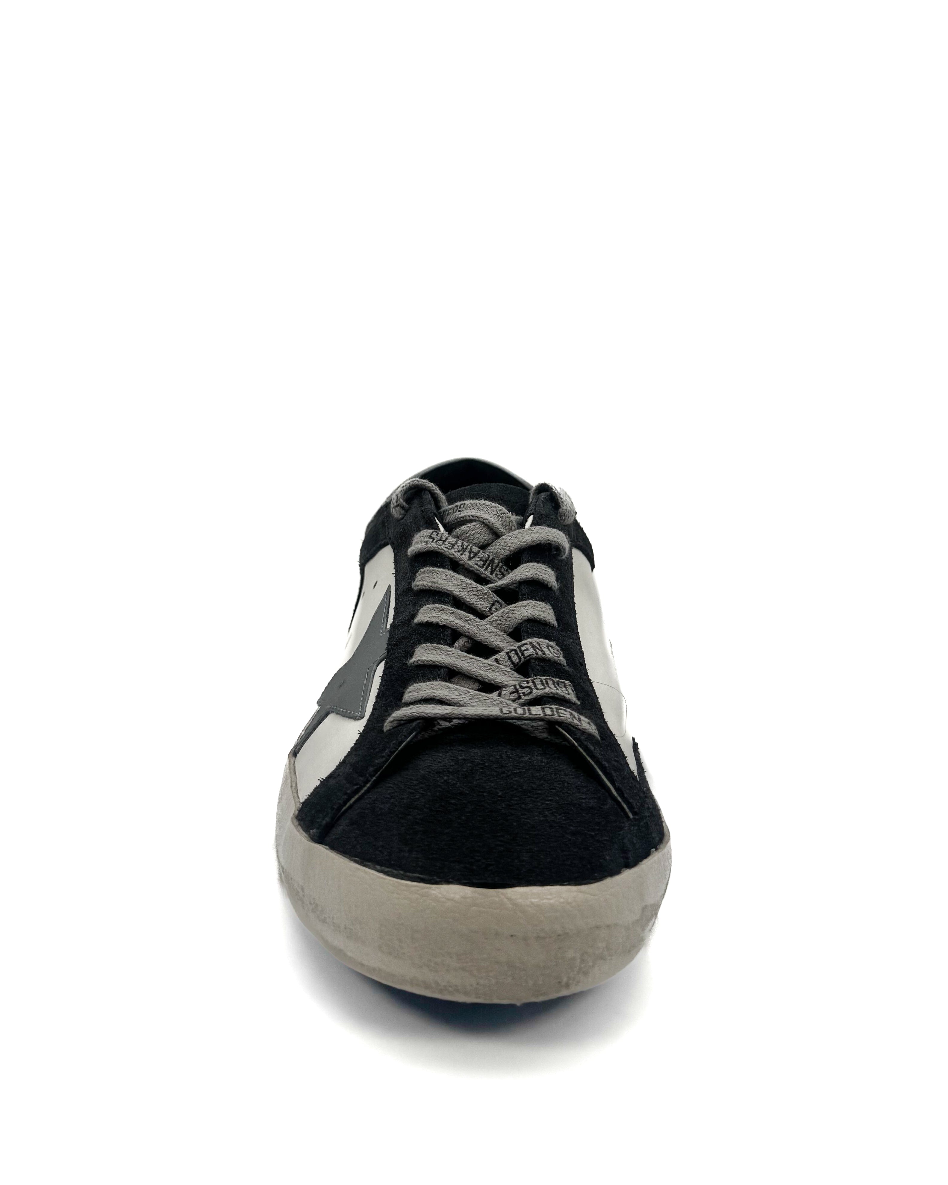 GOLDEN GOOSE - SUPER STAR DOUBLE QUARTER WITH L WITHE ASPHALL SILVER