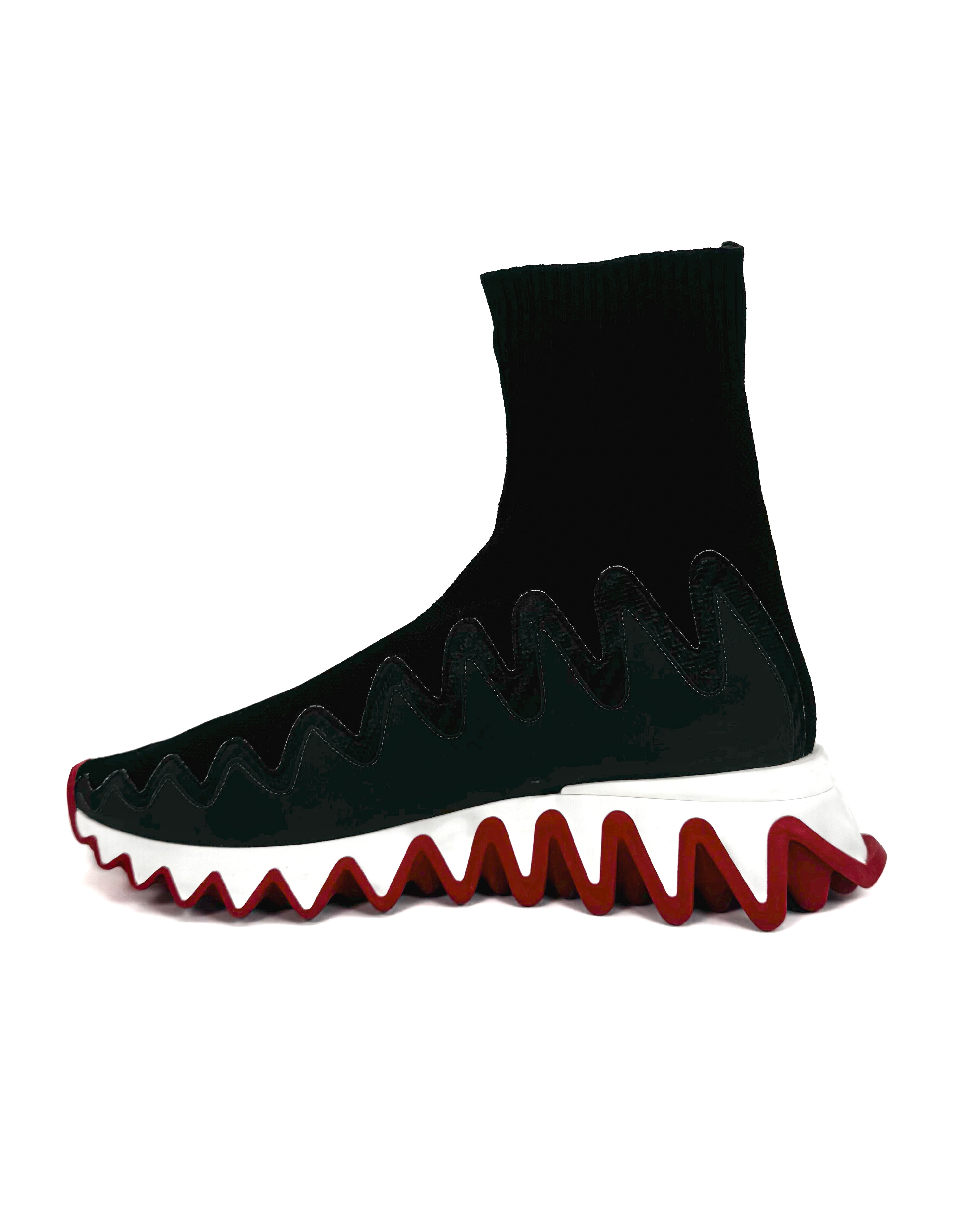CHRISTIAN LOUBOUTIN - SHARKY SOCK FLAT BLACK (WOMAN)