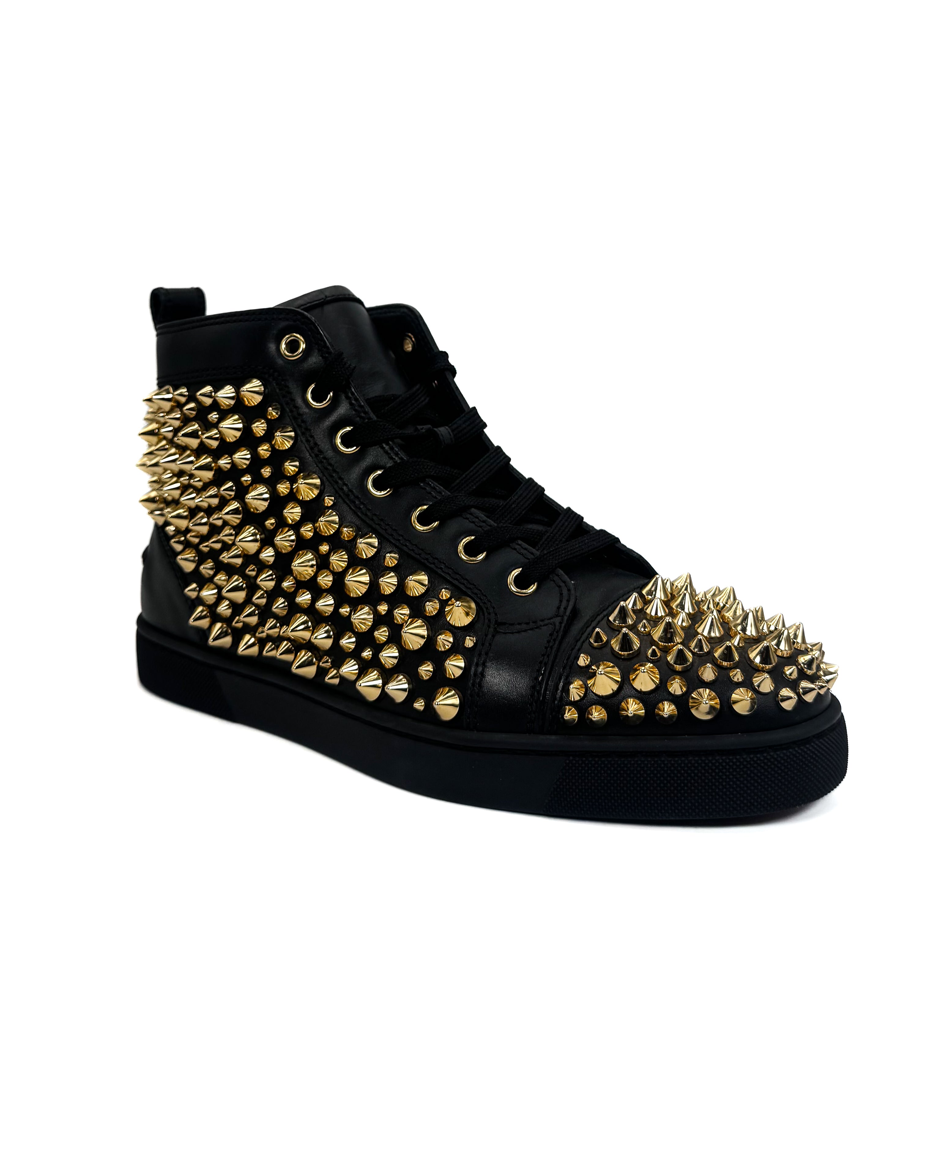 CHRISTIAN LOUBOUTIN - LOUIS SPIKES 2002 N FLAT BLANCO/DORADO