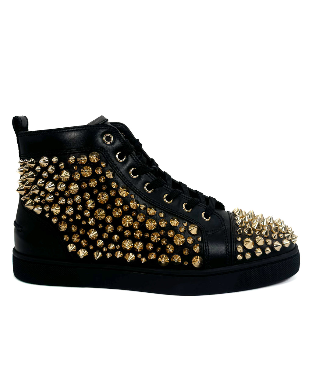 CHRISTIAN LOUBOUTIN - LOUIS SPIKES 2002 N FLAT BLANCO/DORADO