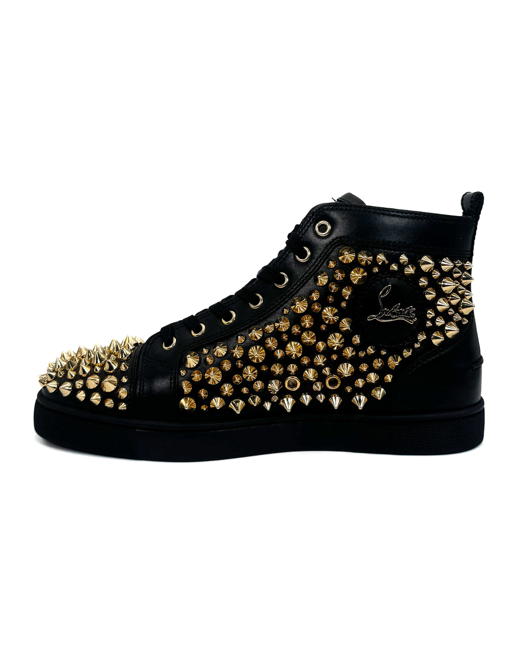 CHRISTIAN LOUBOUTIN - LOUIS SPIKES 2002 N FLAT BLANCO/DORADO
