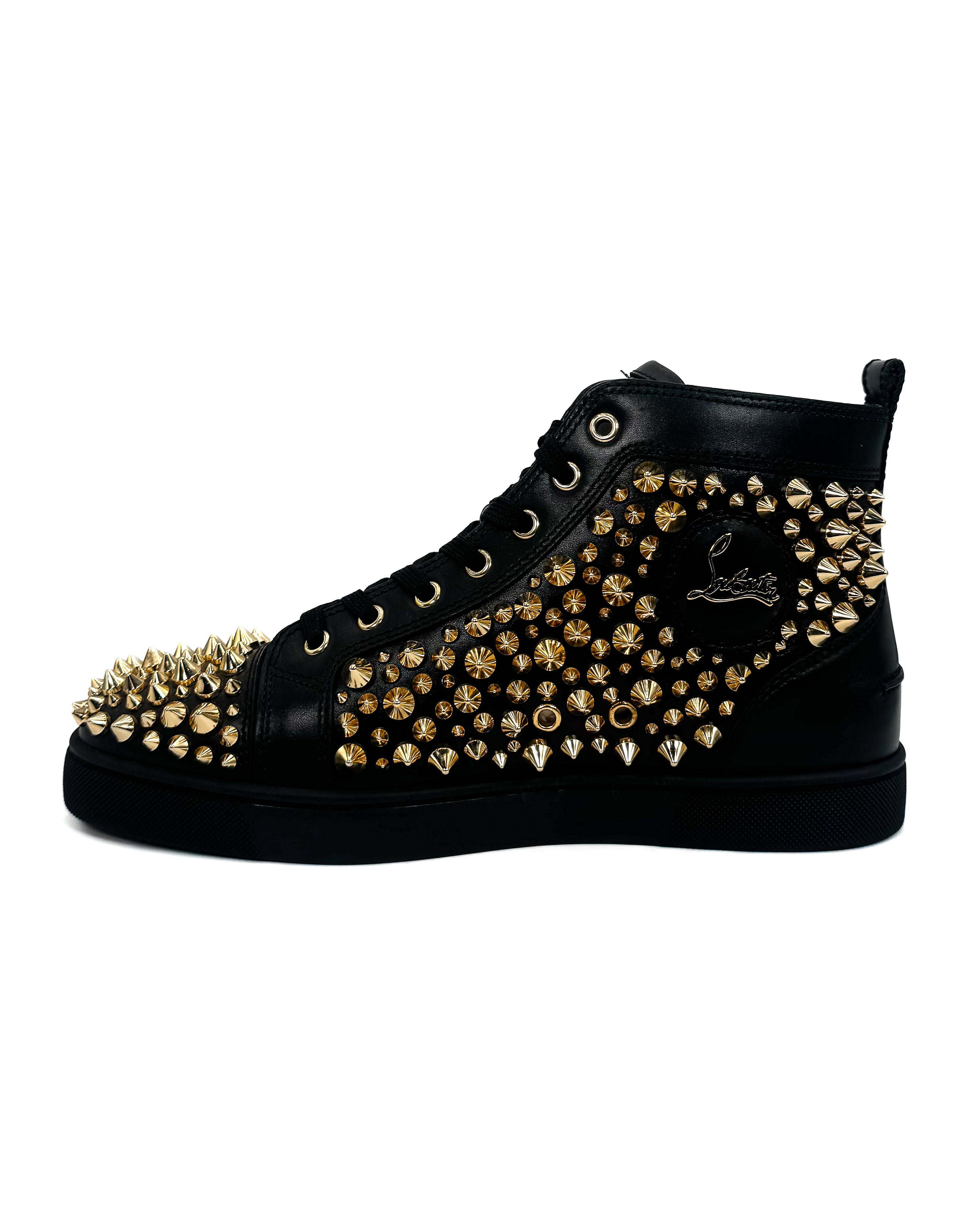 CHRISTIAN LOUBOUTIN - LOUIS SPIKES 2002 N FLAT BLANCO/DORADO