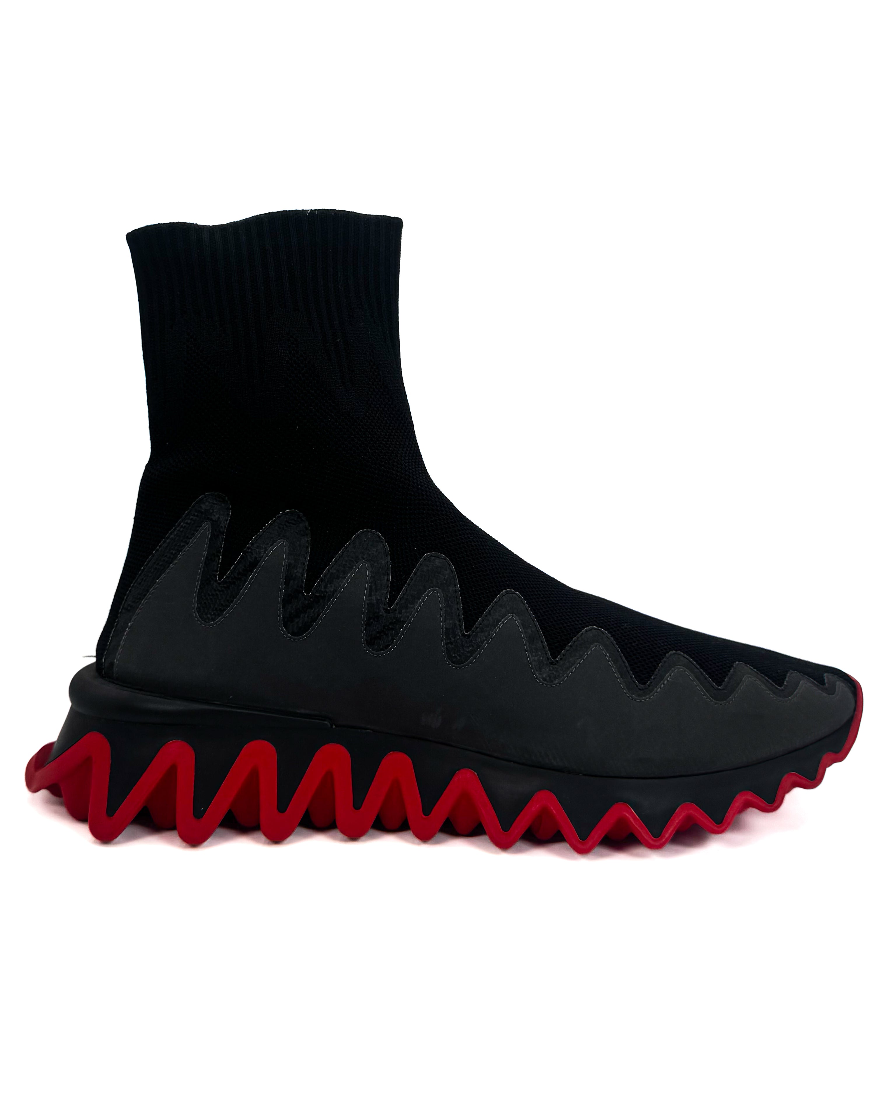 CHRISTIAN LOUBOUTIN - SHARKY SOCK UOMO FLAT BLACK
