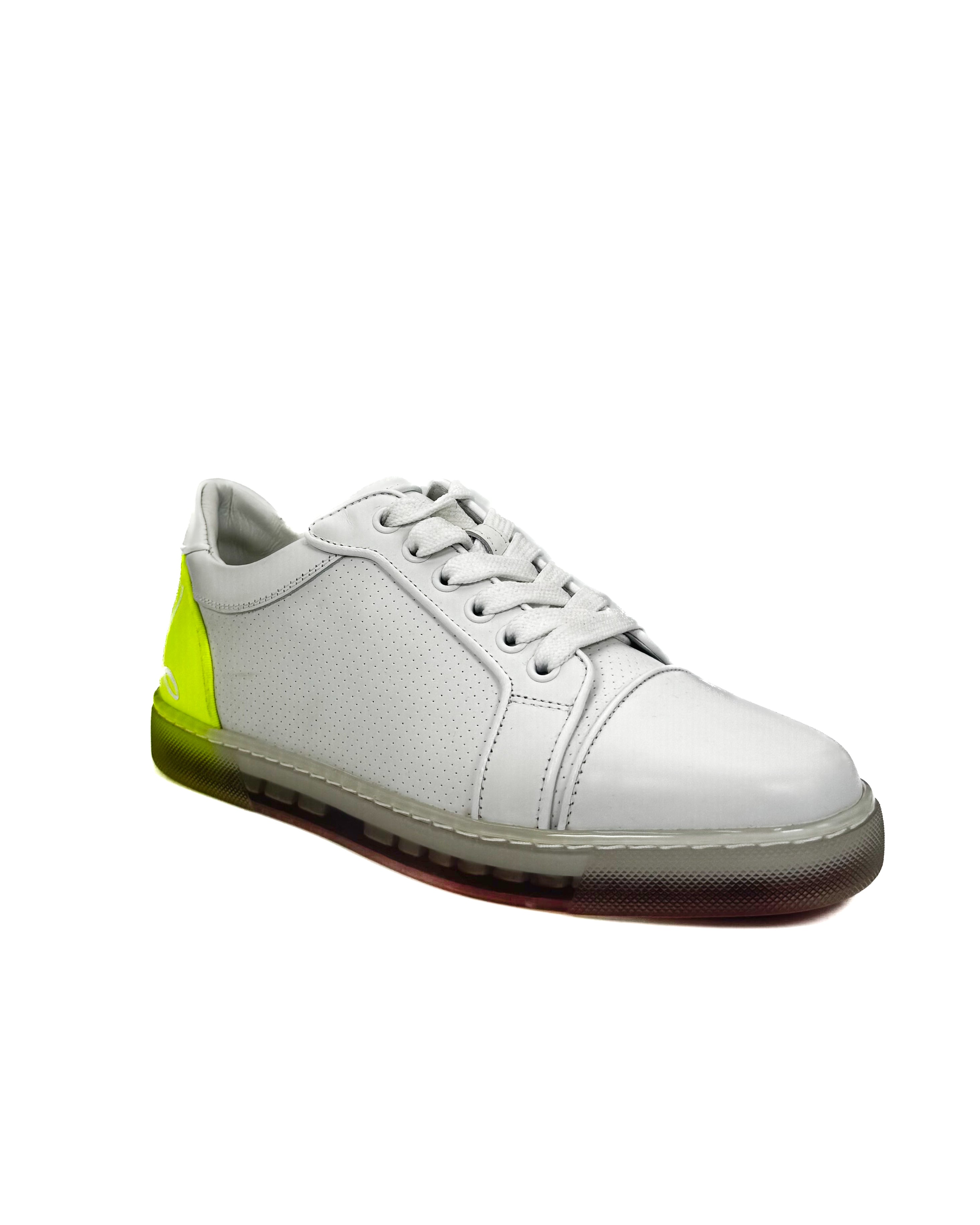 CHRISTIAN LOUBOUTIN - FUN VIEIRA ORLATO FLAT BIANCO FLUO YELLOW