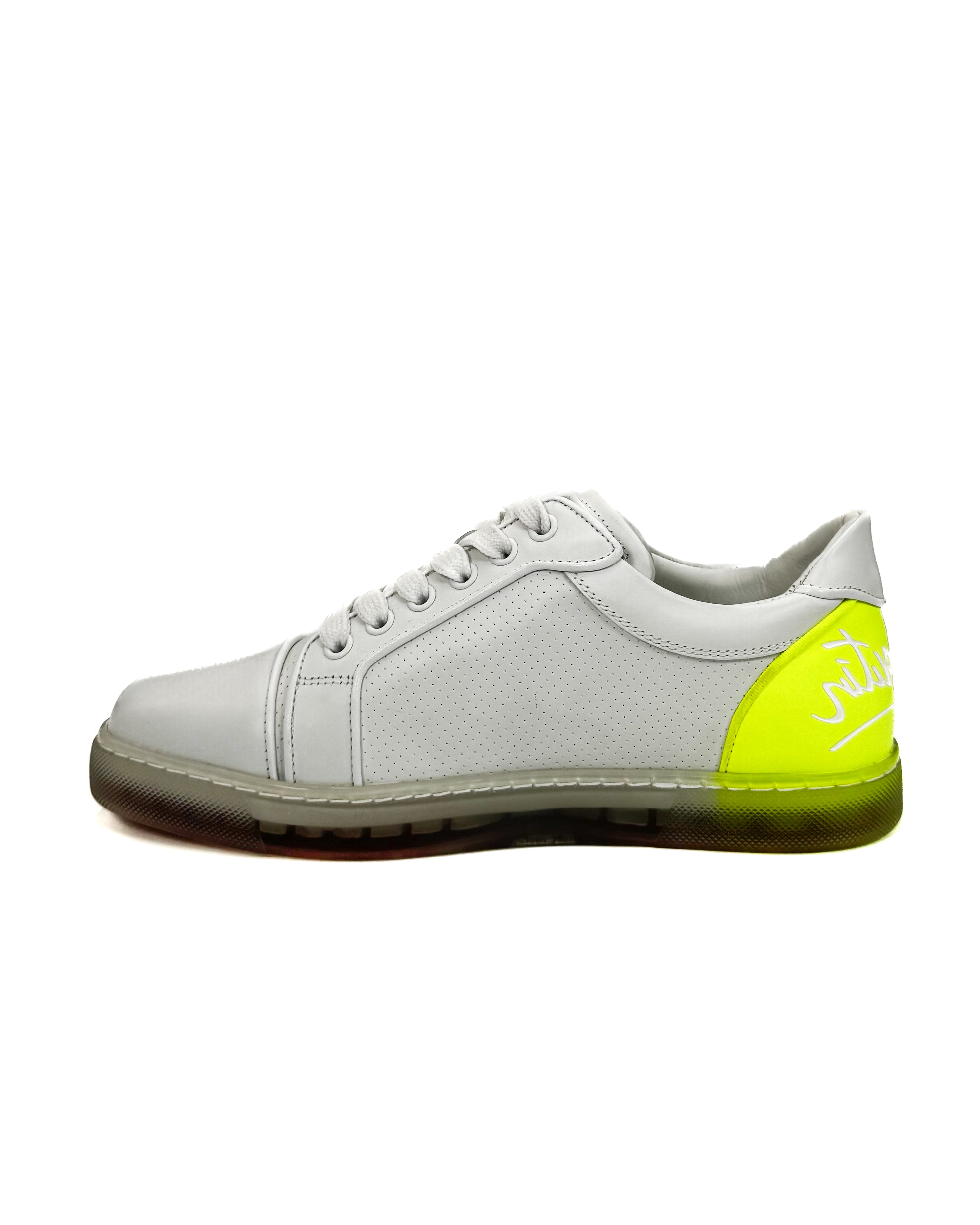 CHRISTIAN LOUBOUTIN - FUN VIEIRA ORLATO FLAT BIANCO FLUO YELLOW