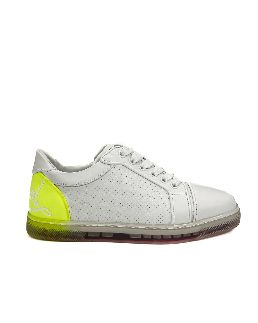 CHRISTIAN LOUBOUTIN - FUN VIEIRA ORLATO FLAT BIANCO FLUO YELLOW