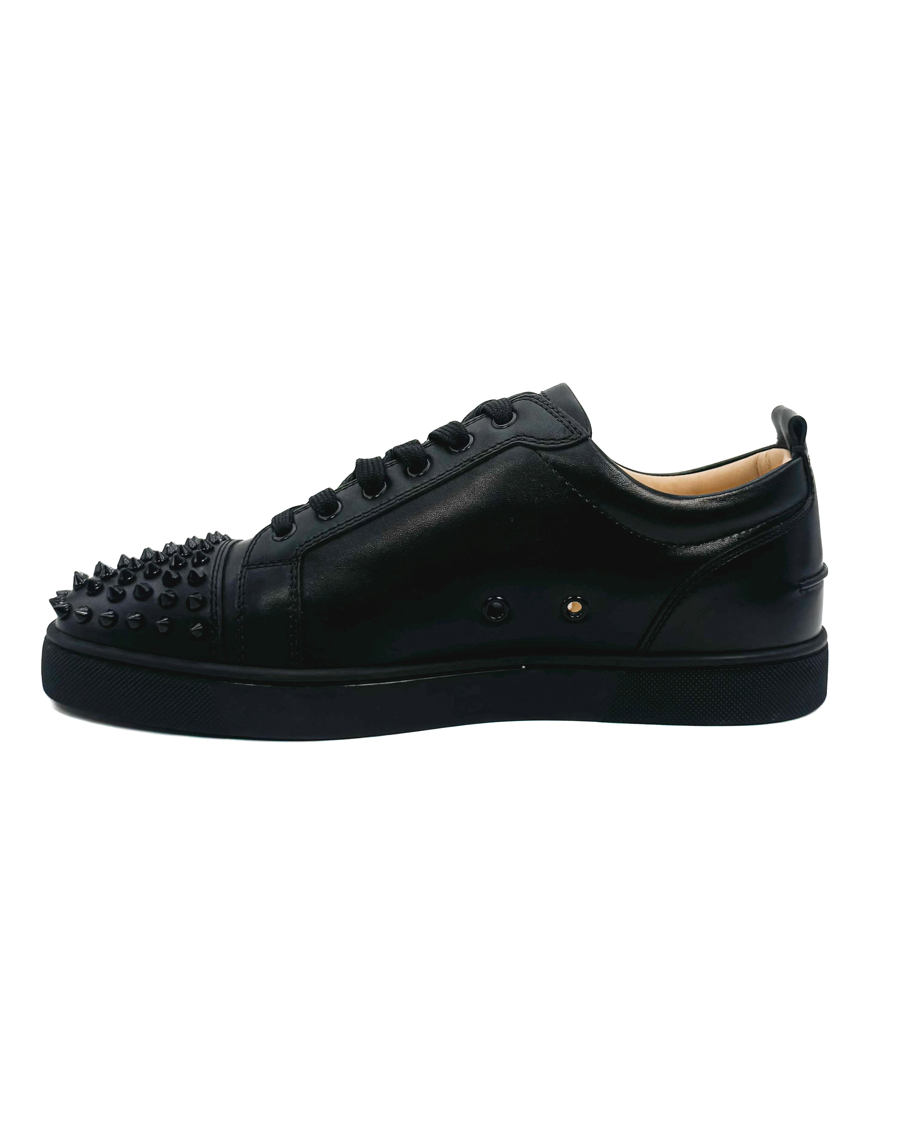 CHRISTIAN LOUBOUTIN - LOUIS JUNIOR SPIKES FLAT - CALF	BLACK