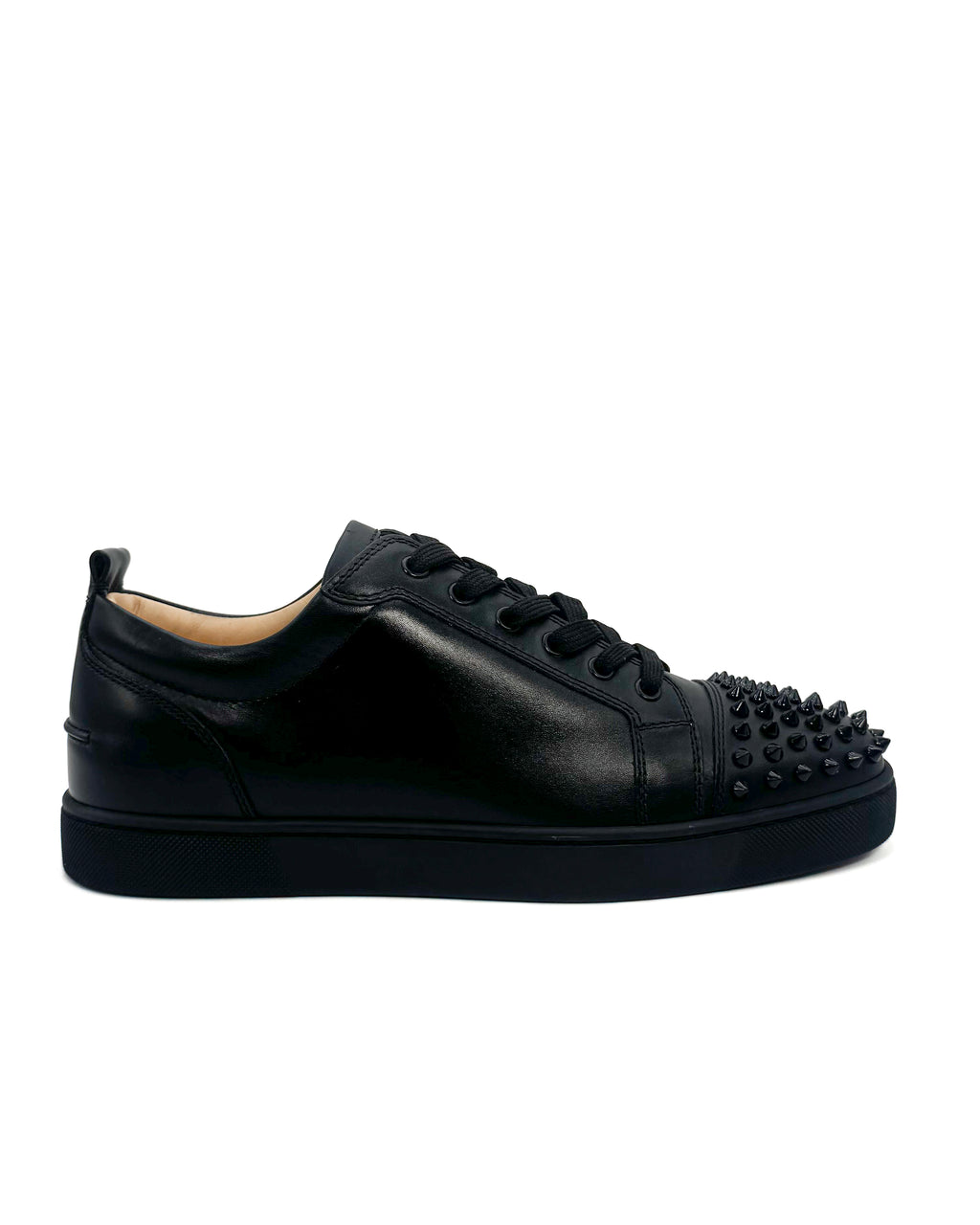CHRISTIAN LOUBOUTIN - LOUIS JUNIOR SPIKES FLAT - CALF	BLACK