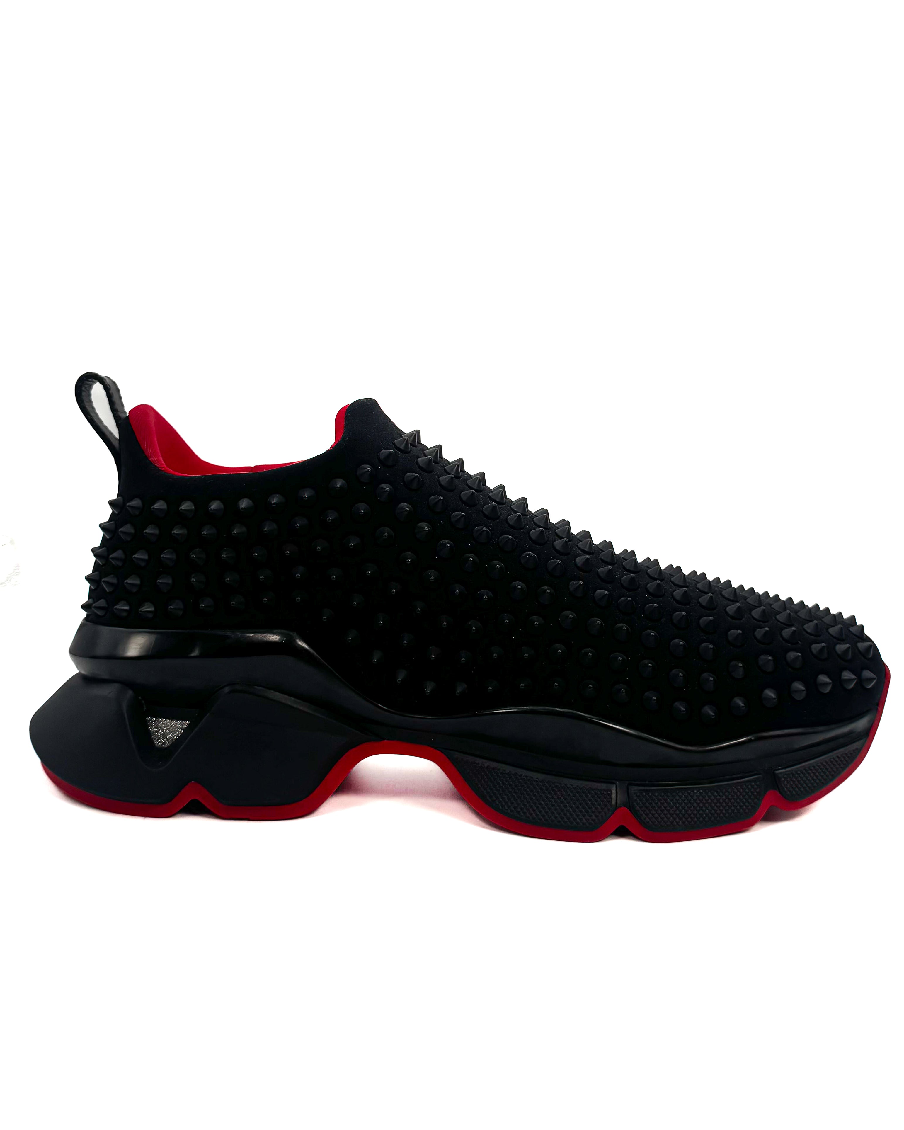 CHRISTIAN LOUBOUTIN - SPIKE-SOCK FLAT NEOPRENE BLACK/BLACK MAT