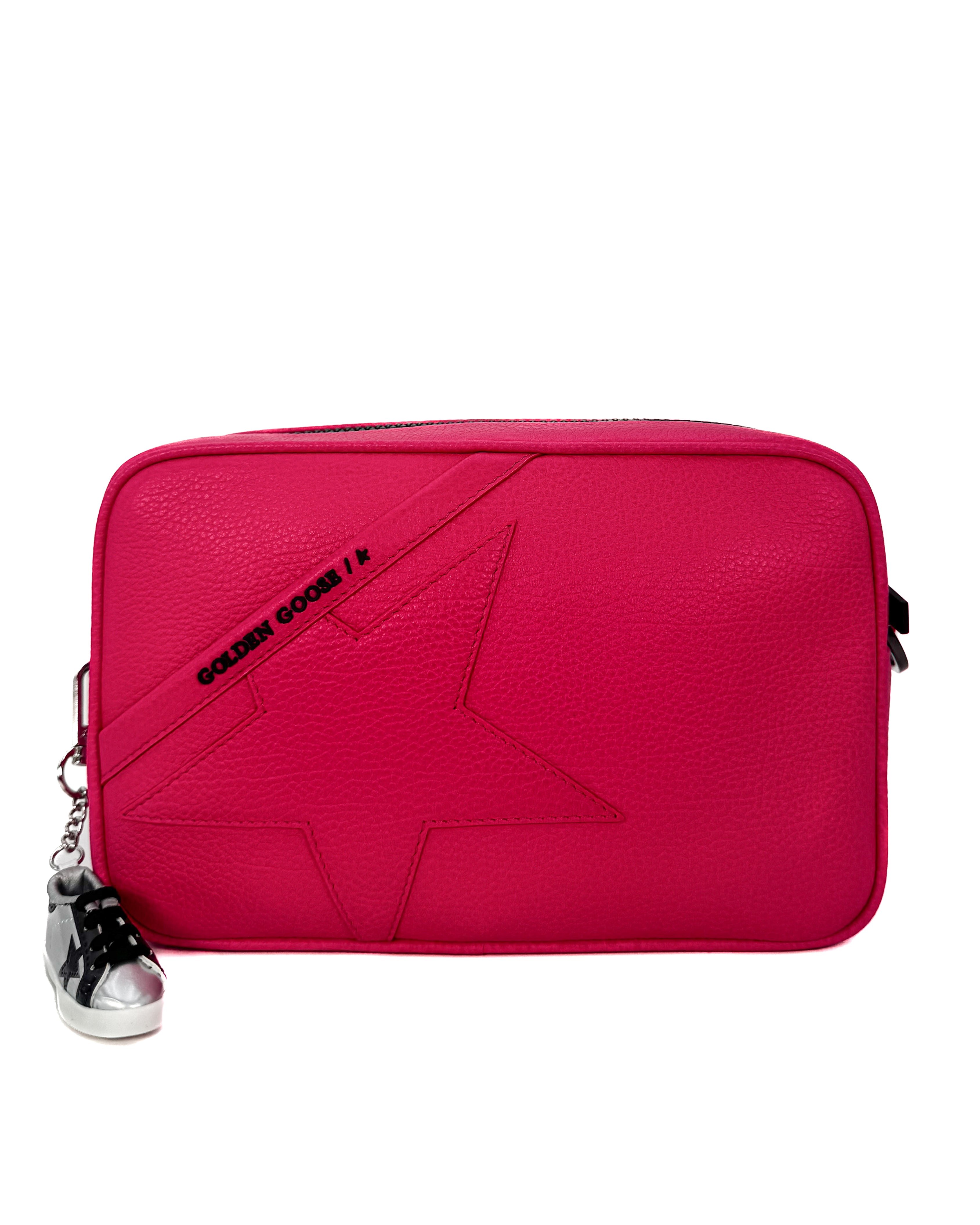 GOLDEN GOOSE - STAR BAG JACQUARD SHOULDER STRAP NEON PINK