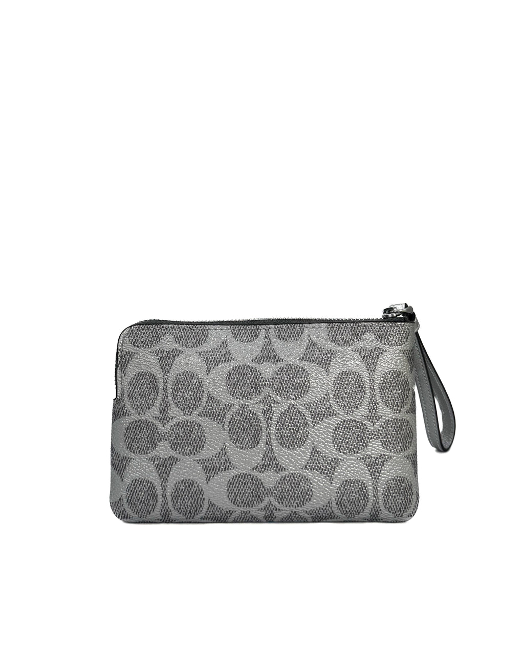 COACH - CRN ZIP MTLC SIGNATURE SV/GRAY/SILVER