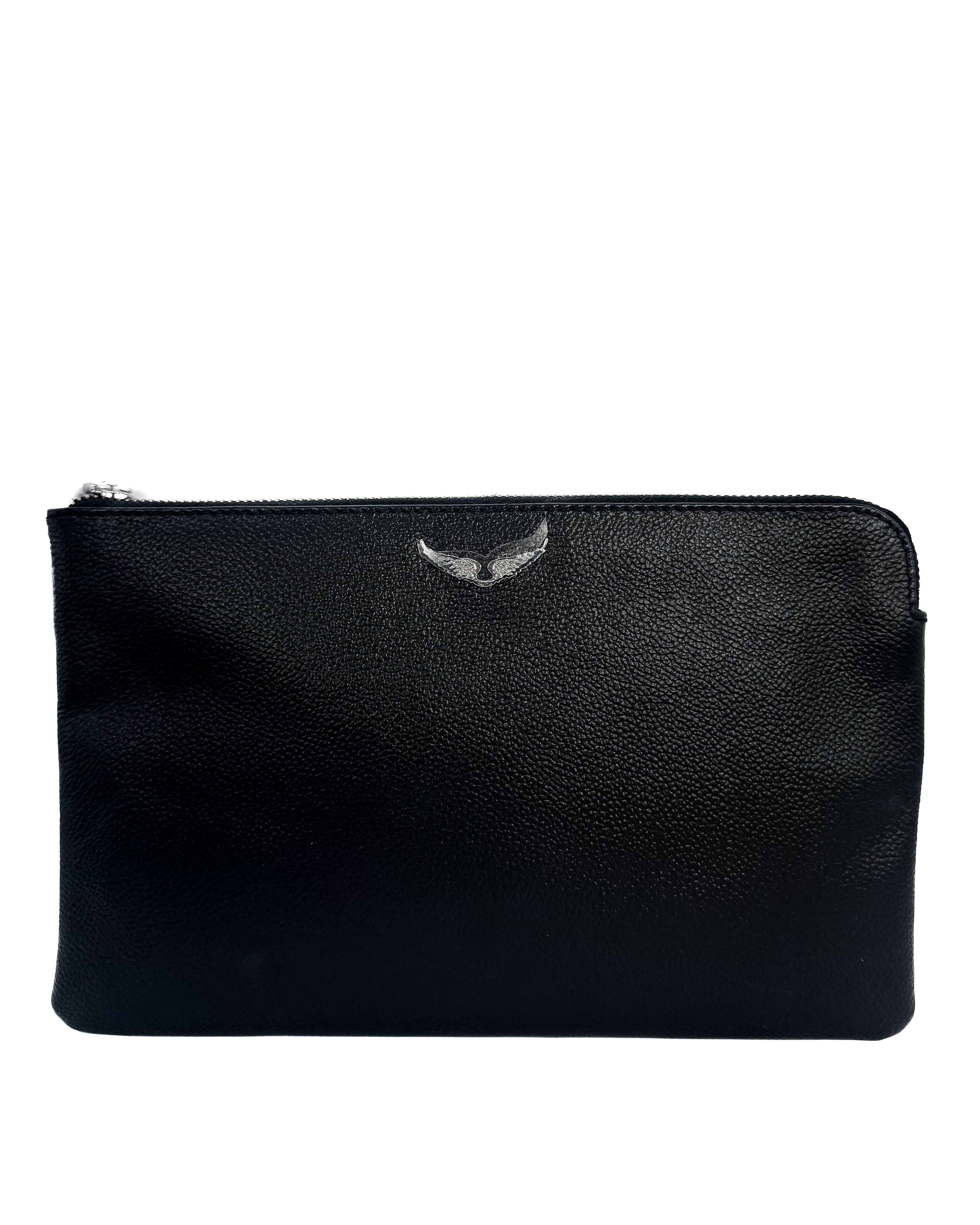 ZADIG & VOLTAIRE - UMA WINGS GRAINED LEATHER BLACK