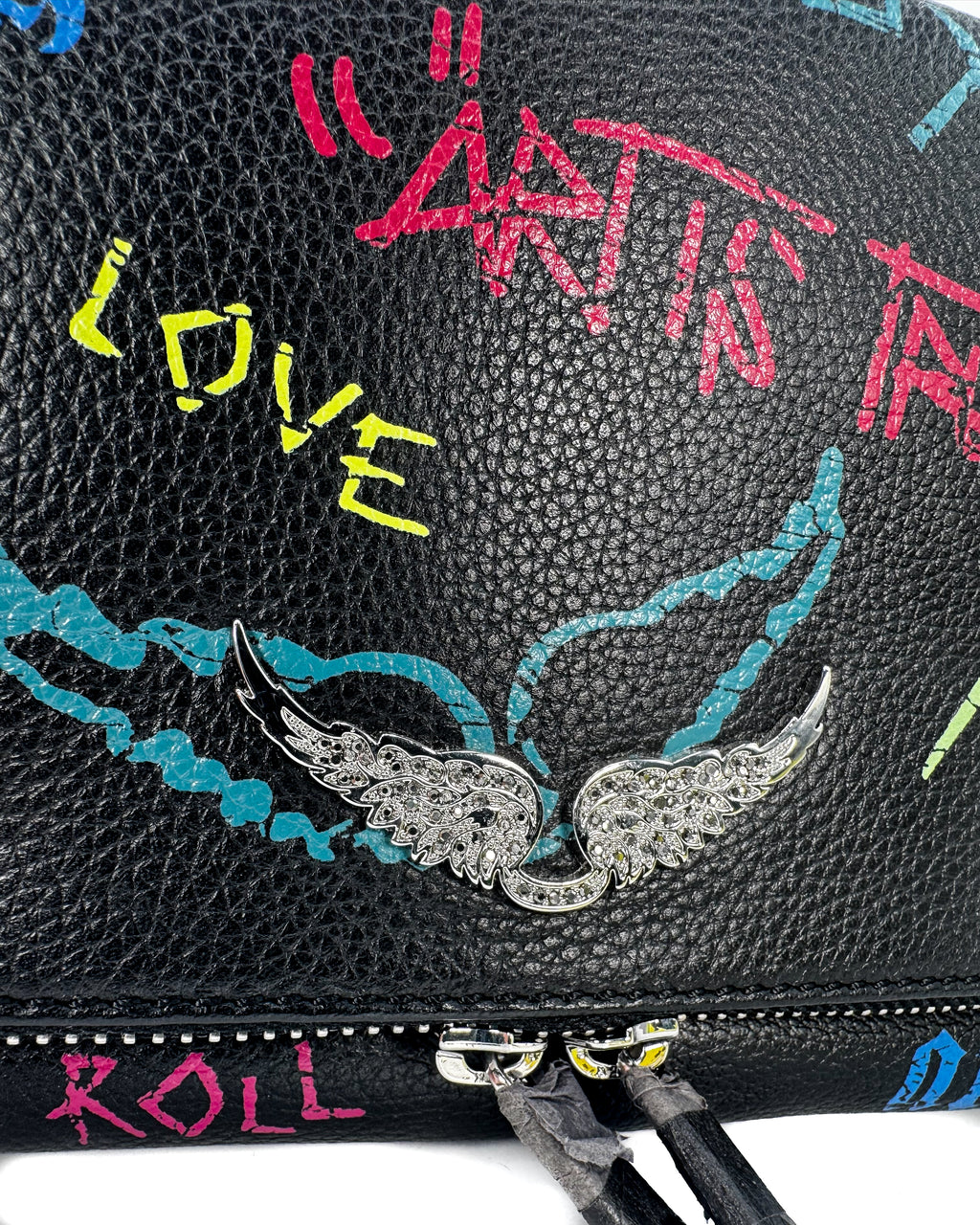 ZADIG & VOLTAIRE - ROCK GRAINED LEATHER TAG NOIR