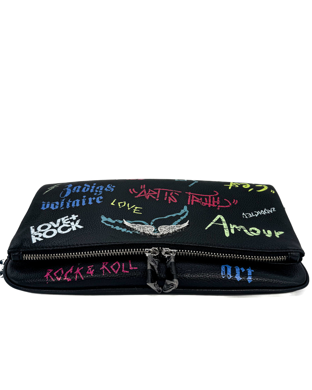 ZADIG & VOLTAIRE - ROCK GRAINED LEATHER TAG NOIR