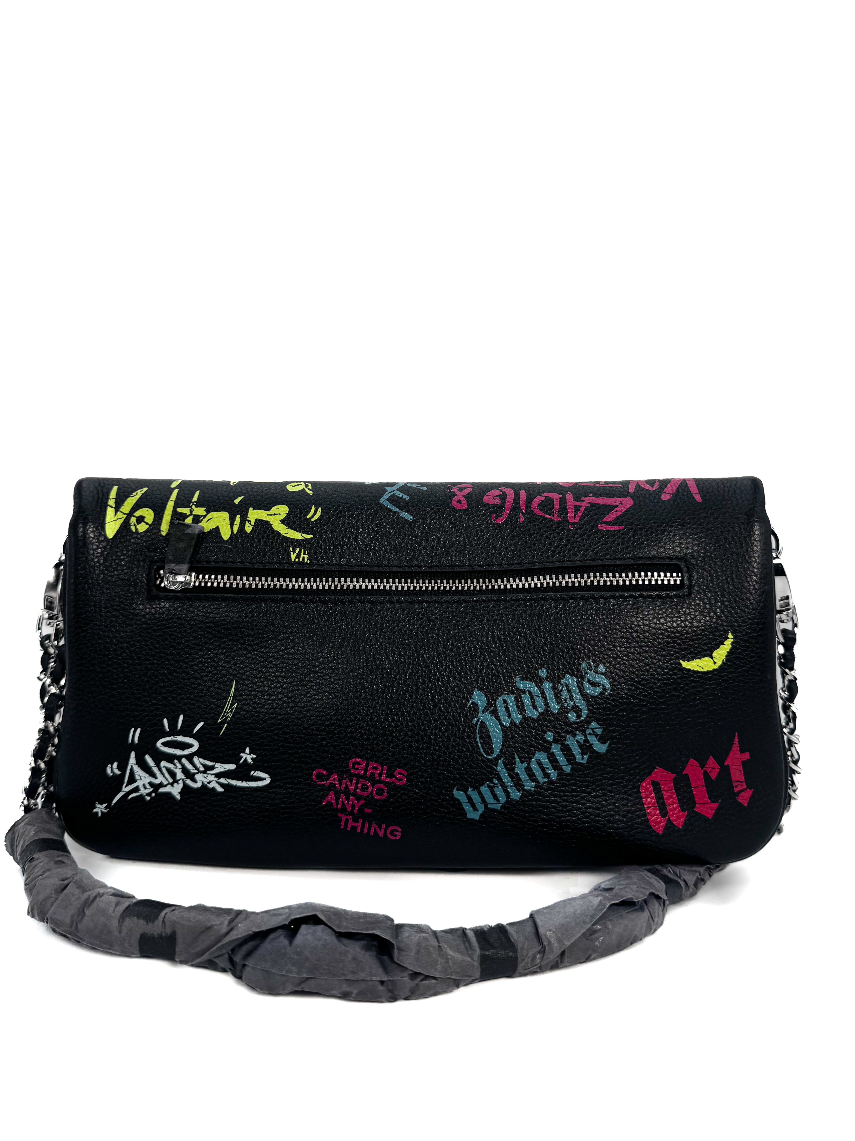 ZADIG & VOLTAIRE - ROCK GRAINED LEATHER TAG NOIR