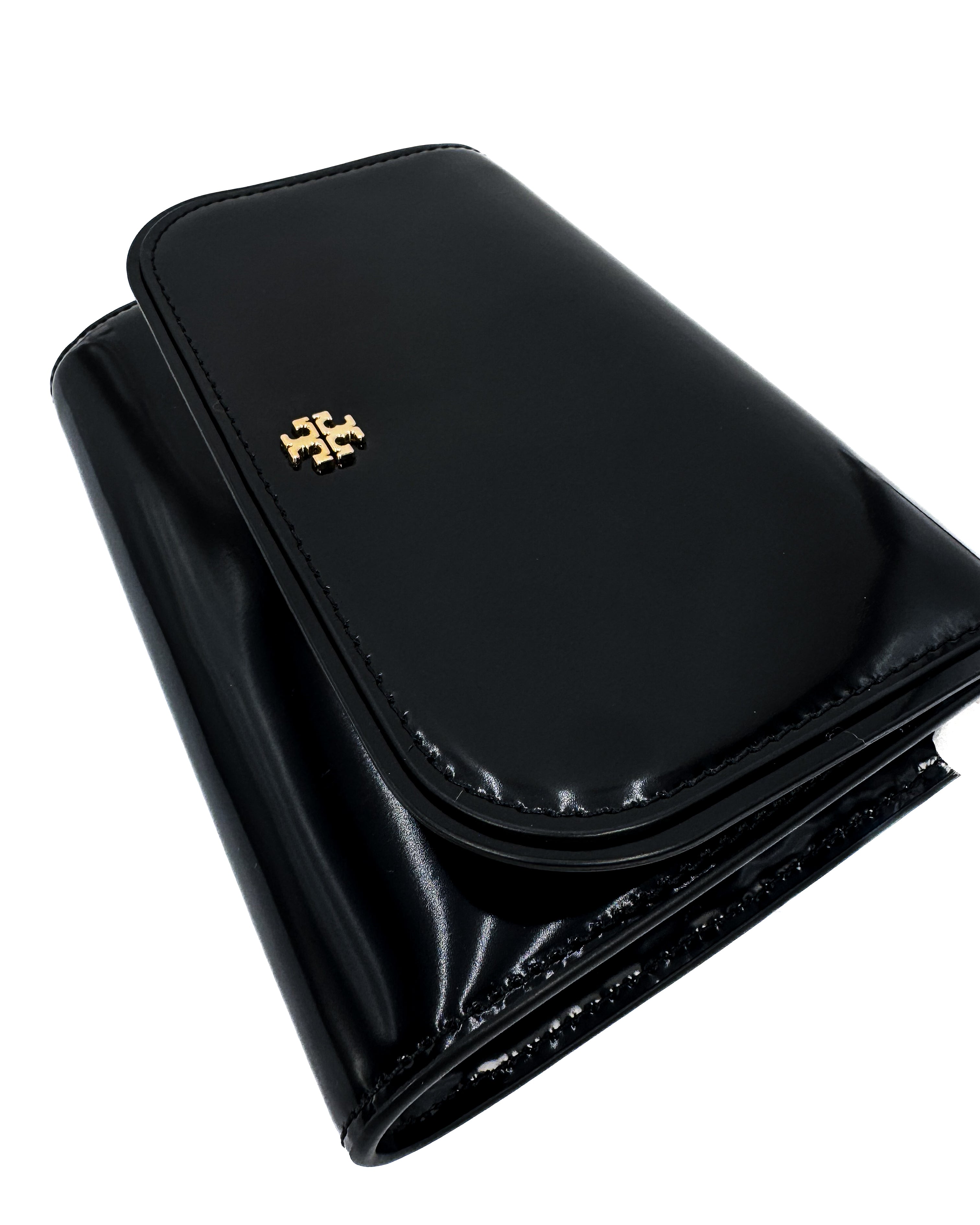TORY BURCH - EMERSON SMOOTH CHAIN WALLET BLACK /001
