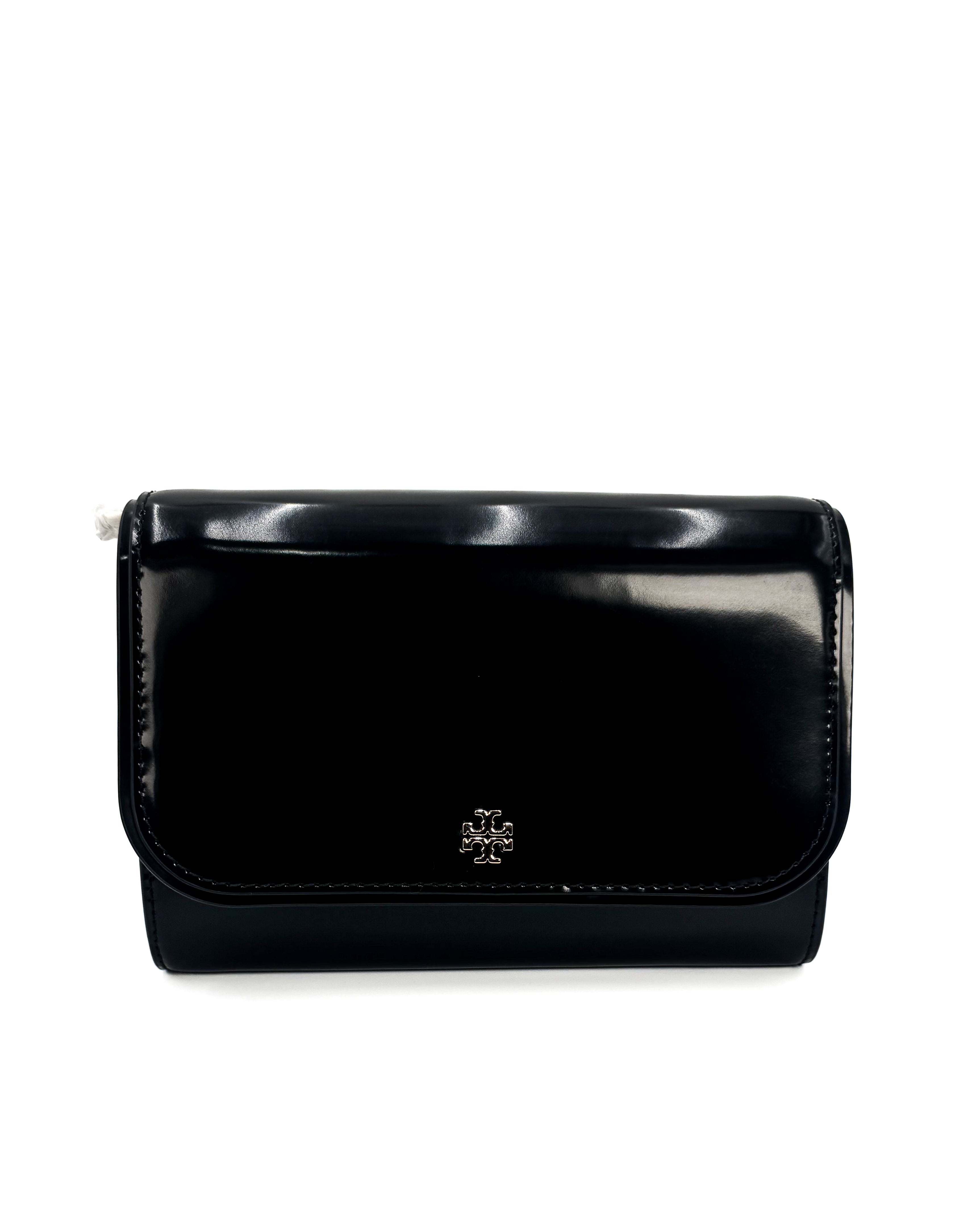 TORY BURCH - EMERSON SMOOTH CHAIN WALLET BLACK /001