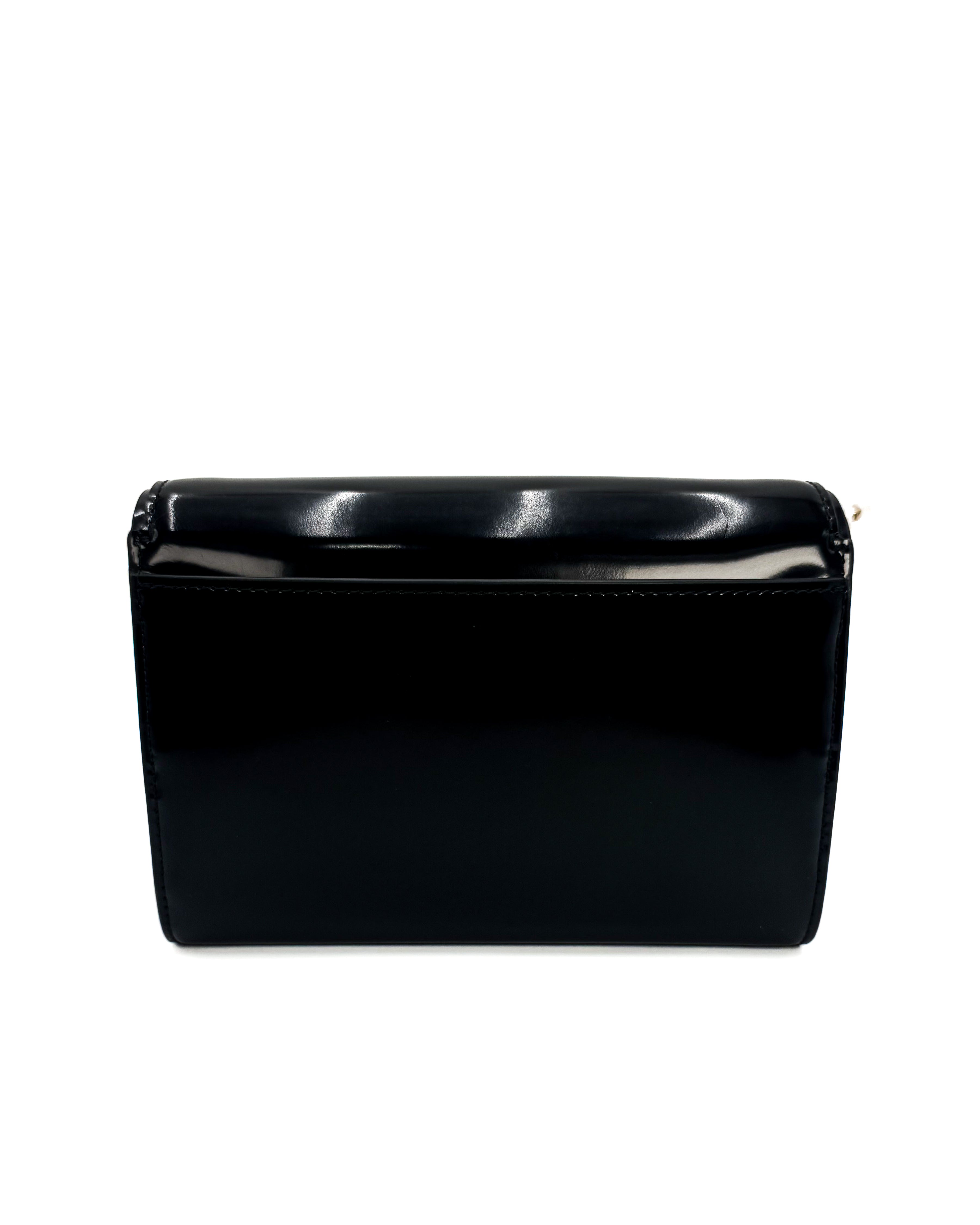 TORY BURCH - EMERSON SMOOTH CHAIN WALLET BLACK /001