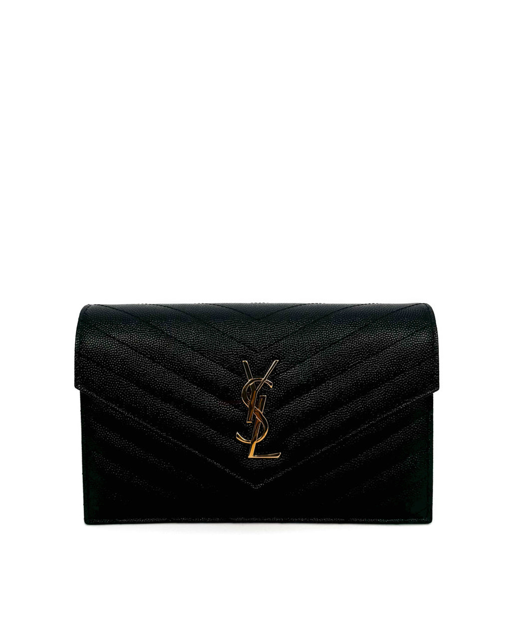 YVES SAINT LAURENT - CASSANDRE LARGE FLAP WALLET BLACK