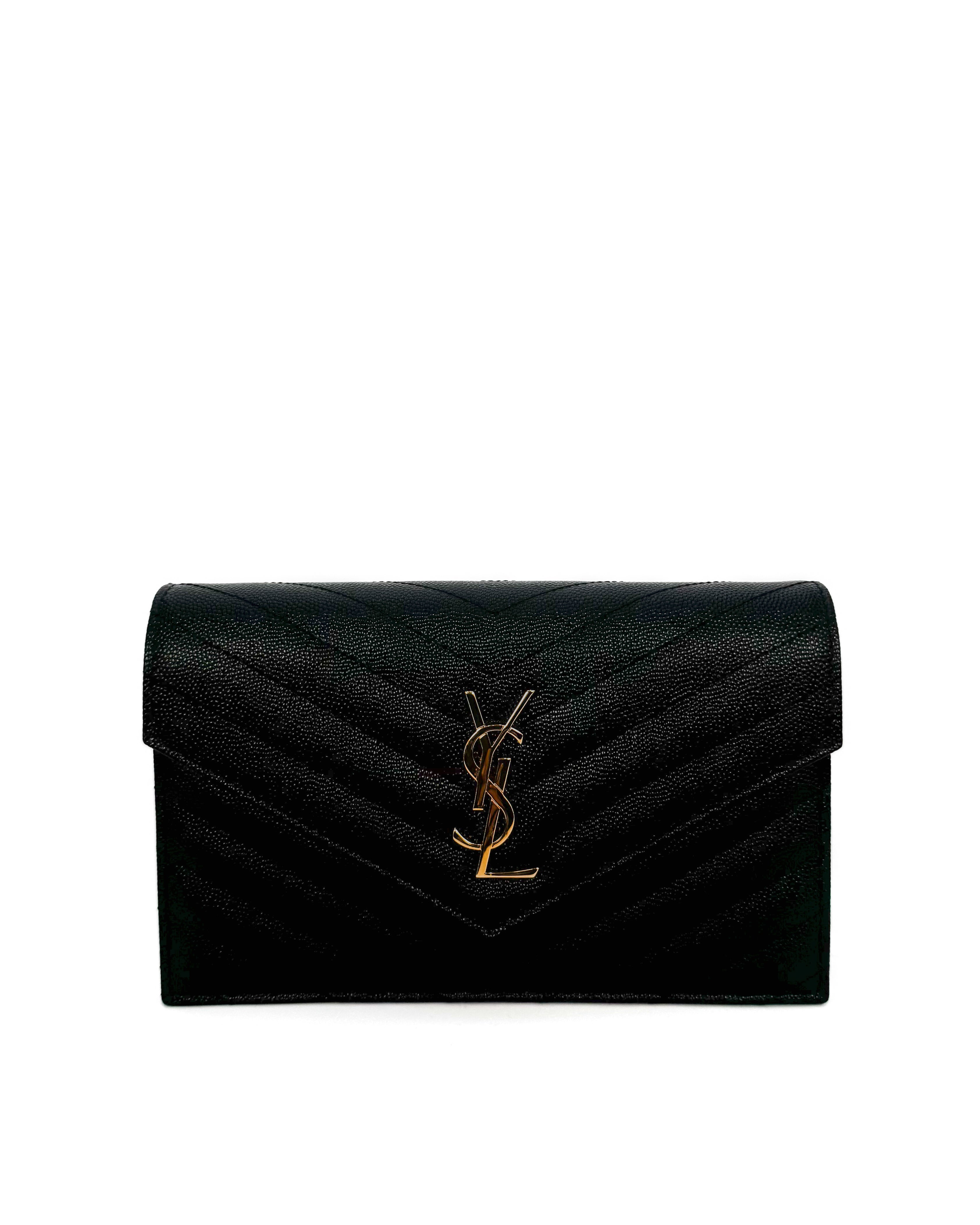 YVES SAINT LAURENT - CASSANDRE LARGE FLAP WALLET BLACK