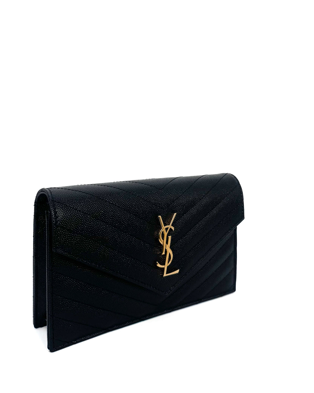 YVES SAINT LAURENT - CASSANDRE LARGE FLAP WALLET BLACK