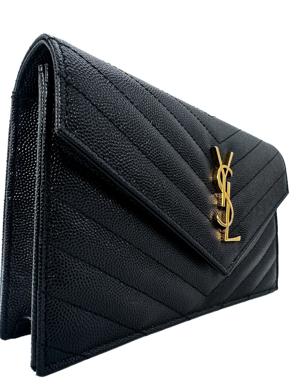 YVES SAINT LAURENT - CASSANDRE LARGE FLAP WALLET BLACK